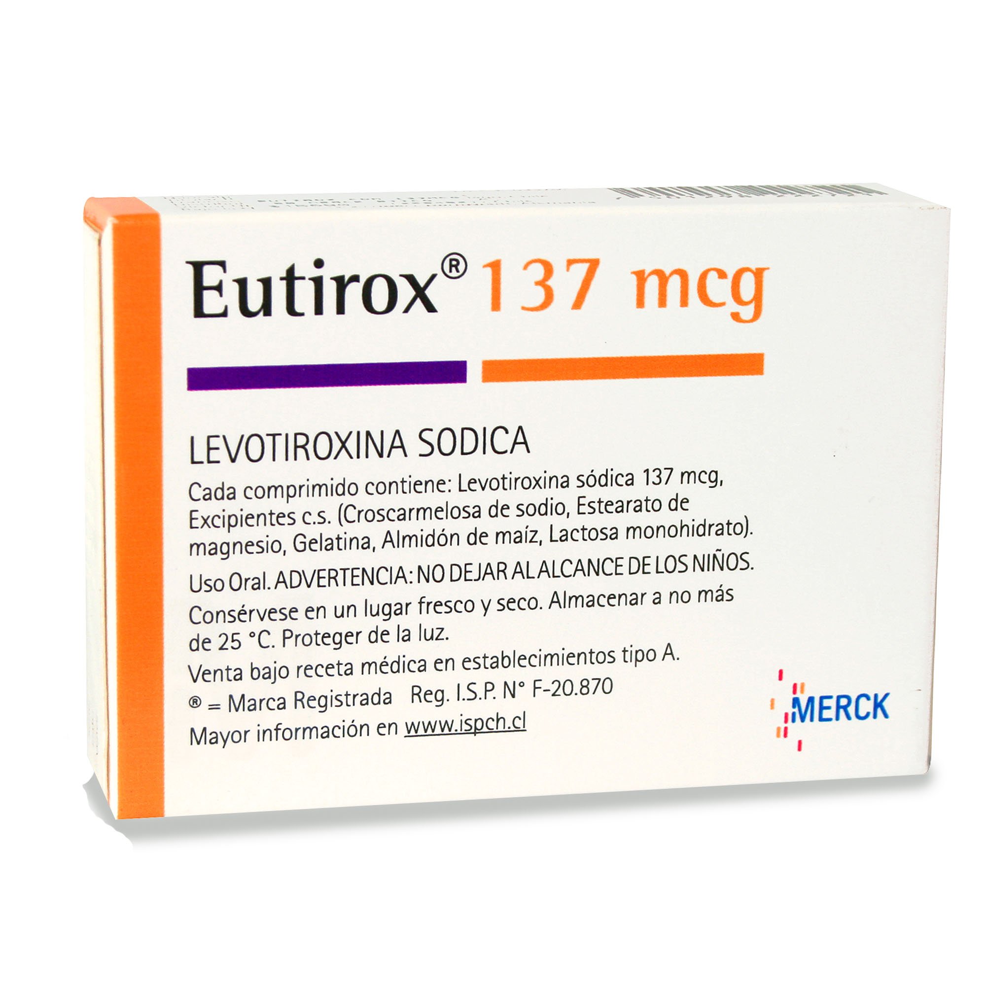 EUTIROX COMPRIMIDOS 137 mcg (LEVOTIROXINA SÓDICA)