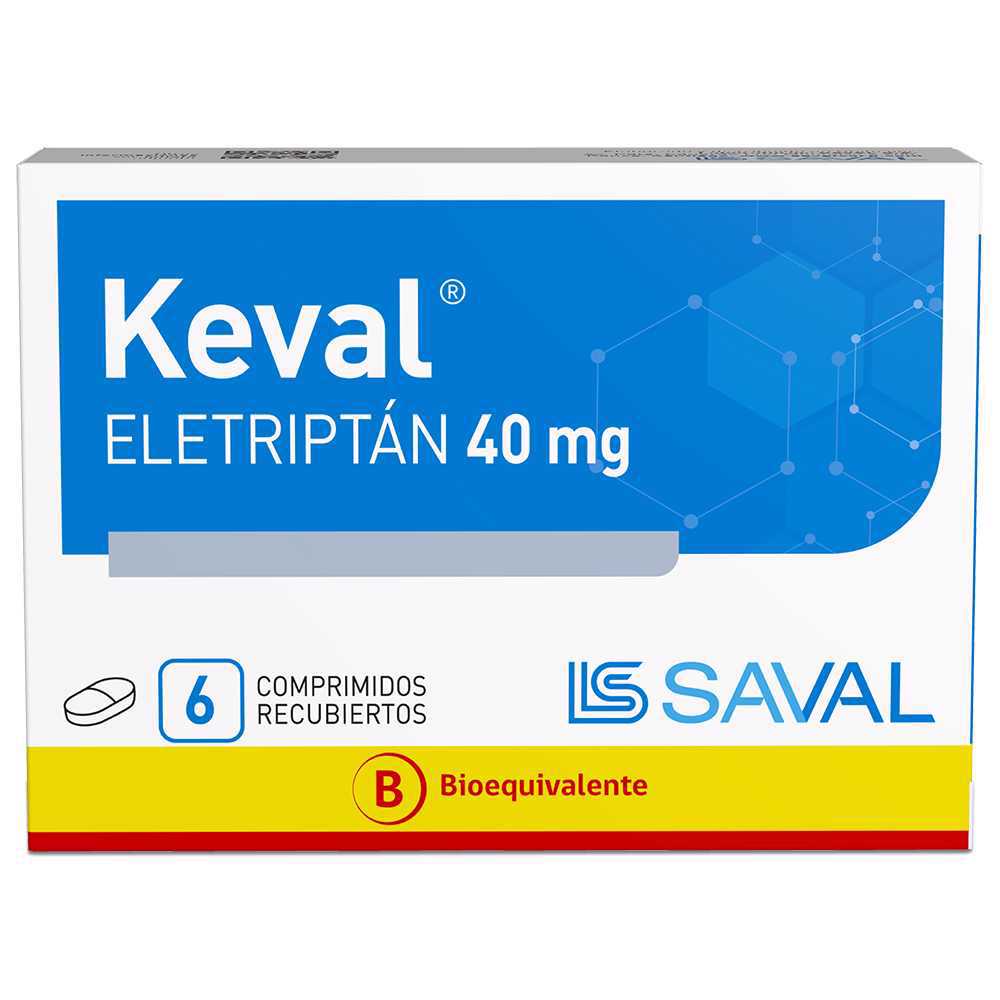 Keval Eletriptan 40 mg 6 Comprimidos Recubiertos