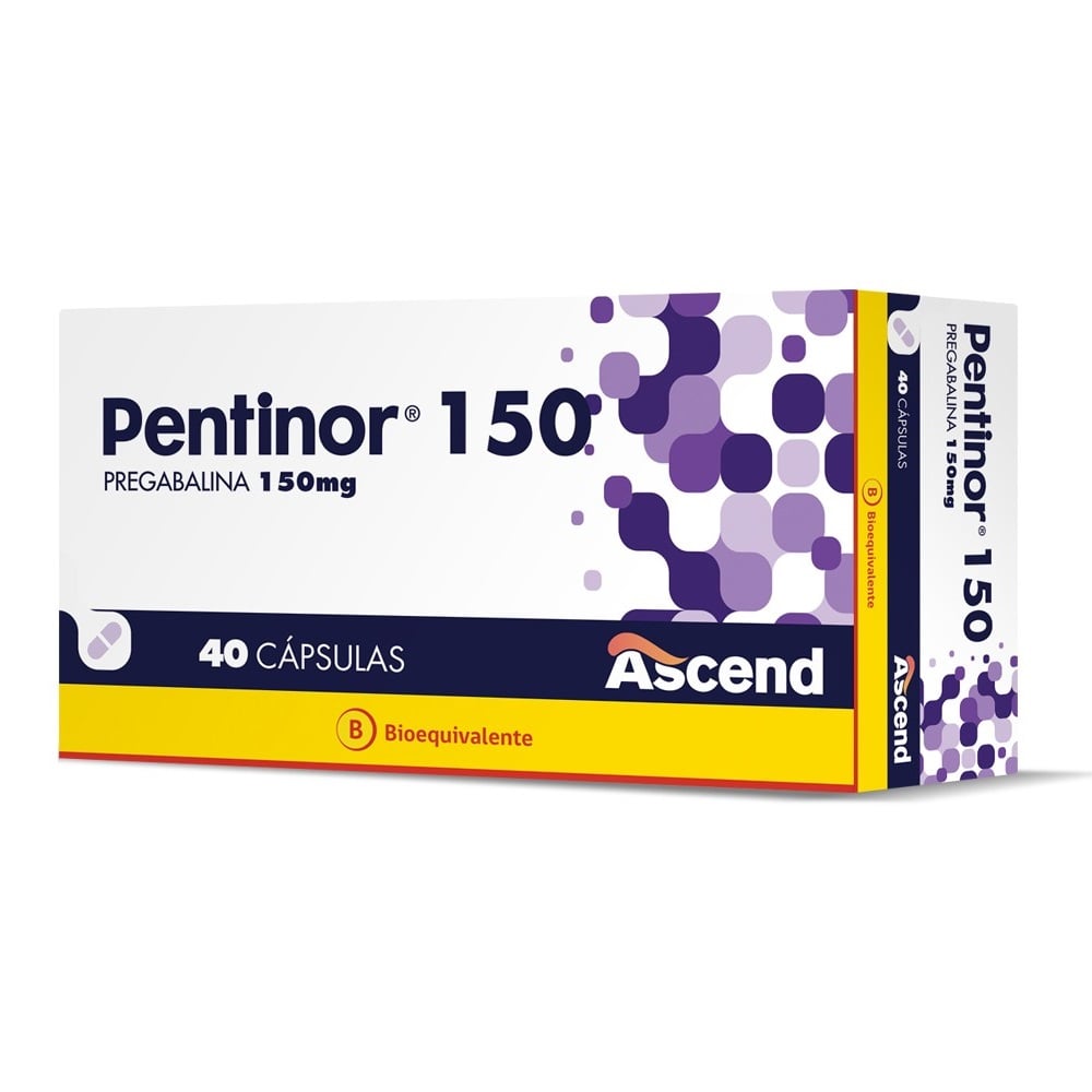 Pentinor 150 Pregabalina 150 mg 40 Cápsulas