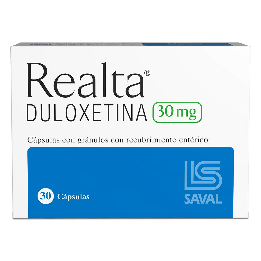 REALTA CÁPSULAS CON GRÁNULOS CON RECUBRIMIENTO ENTÉRICO 30 mg (DULOXETINA)