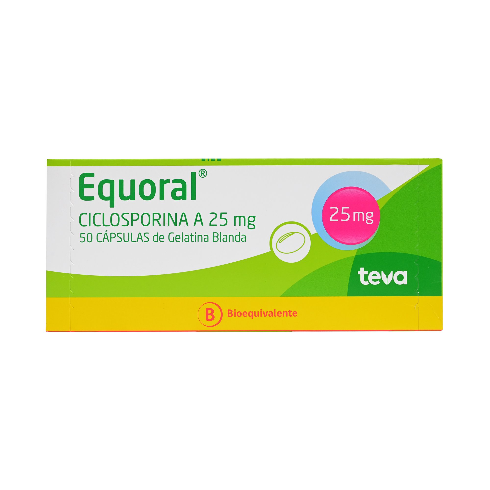 Equoral Ciclosporina A 25 mg 50 Cápsulas de Gelatina Blanda