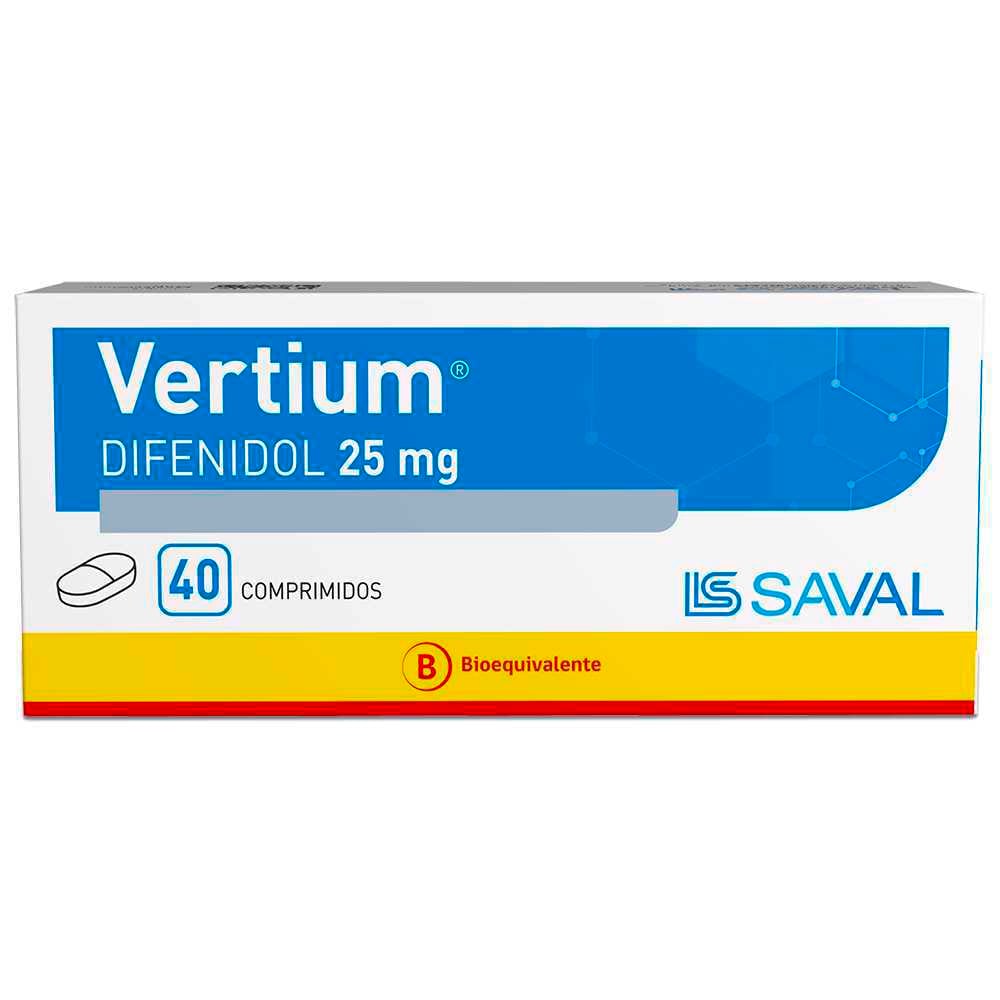 Vertium Difenidol Clorhidrato 25 mg 40 Comprimidos