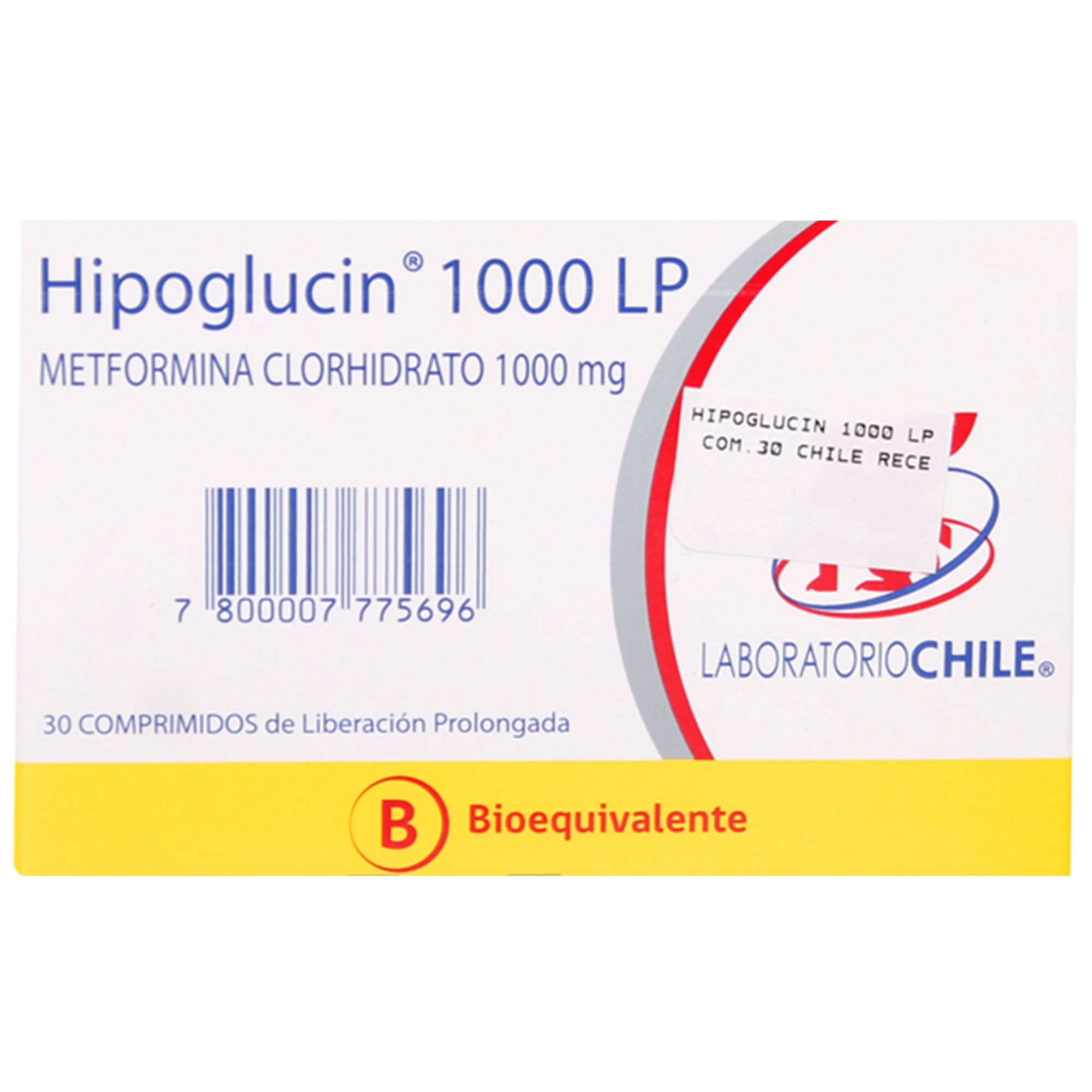 Hipoglucin 1000 Lp Metformina 1000 mg 30 Comprimidos