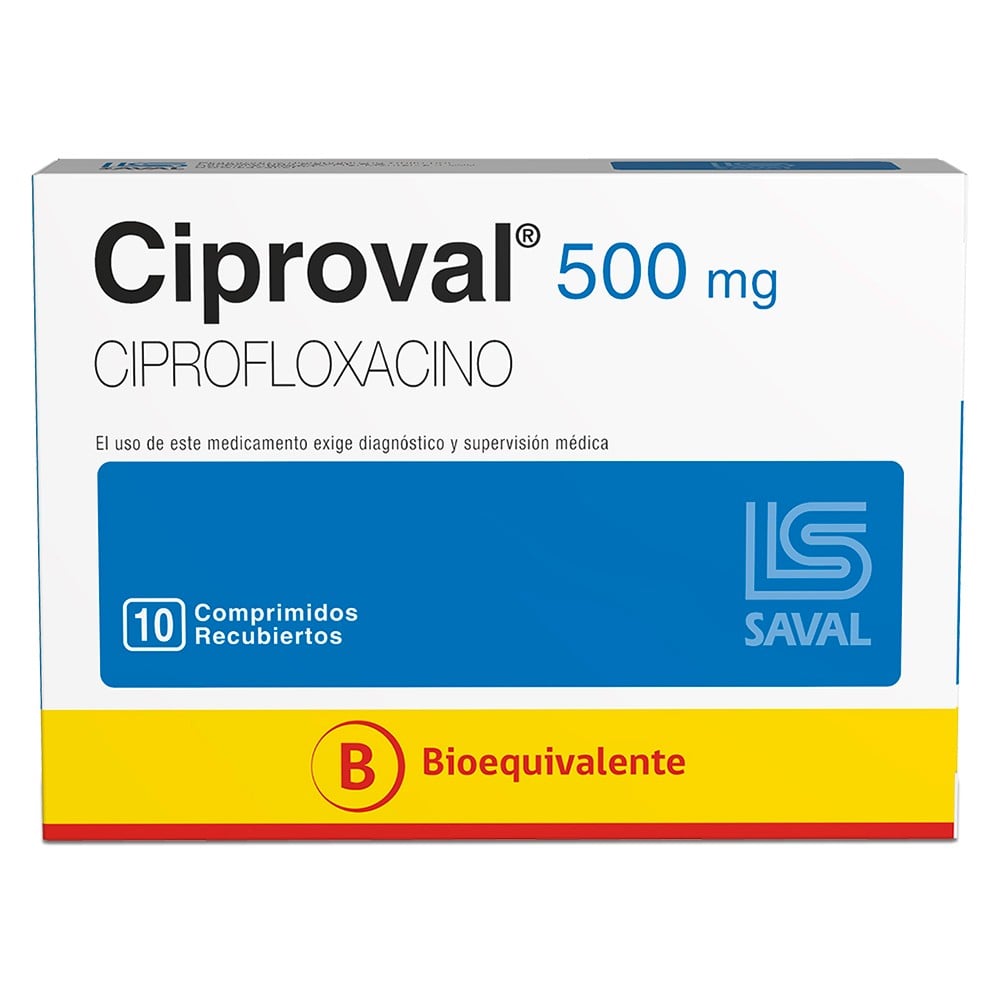 Ciproval Ciprofloxacino 500 mg 10 Comprimidos