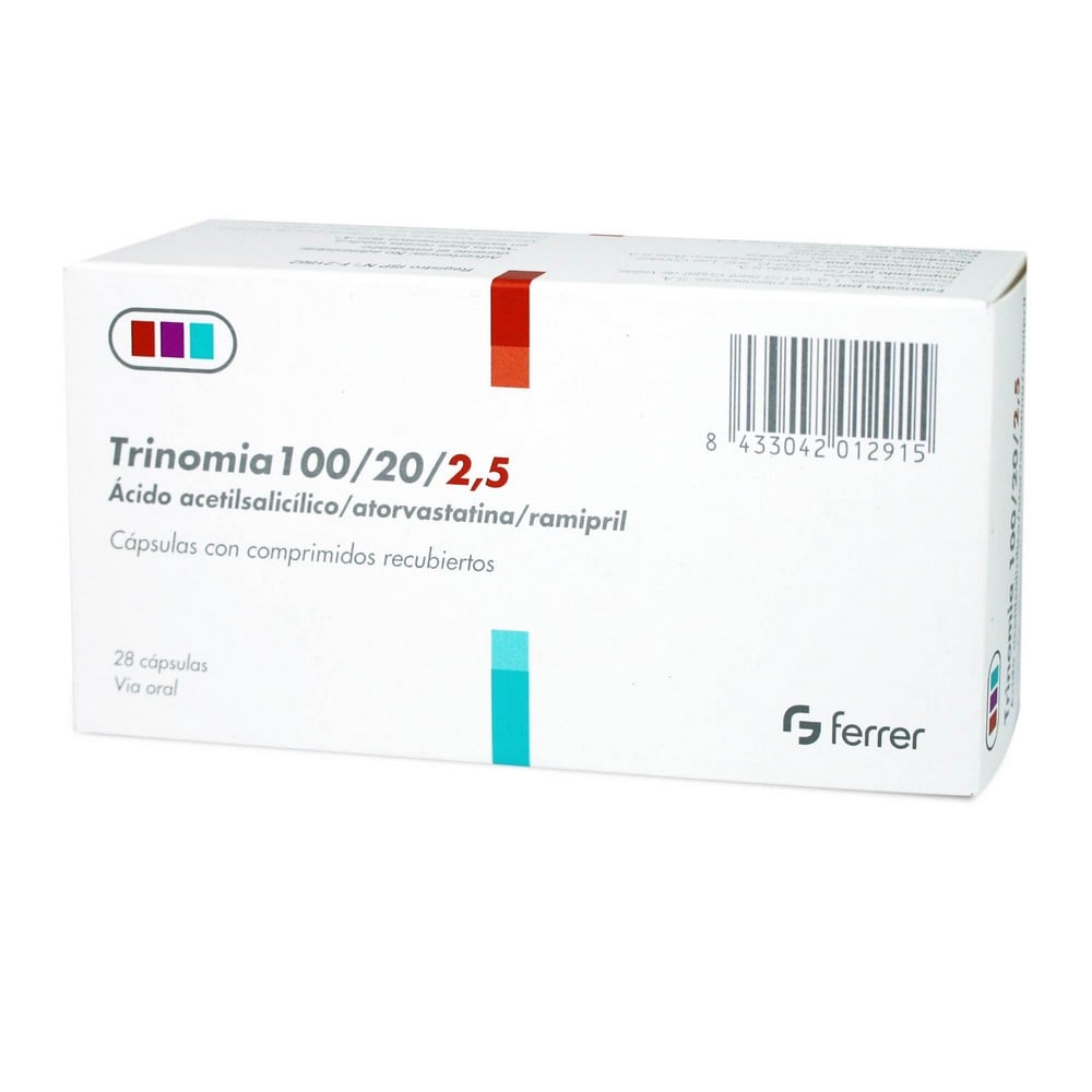 Trinomia Acido Acetilsalicilico 100 mg 28 Cápsulas