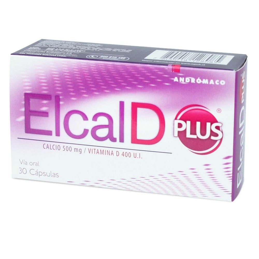 Elcal-D Plus Calcio 500 mg Vitamina D 400 UI 30 Cápsulas