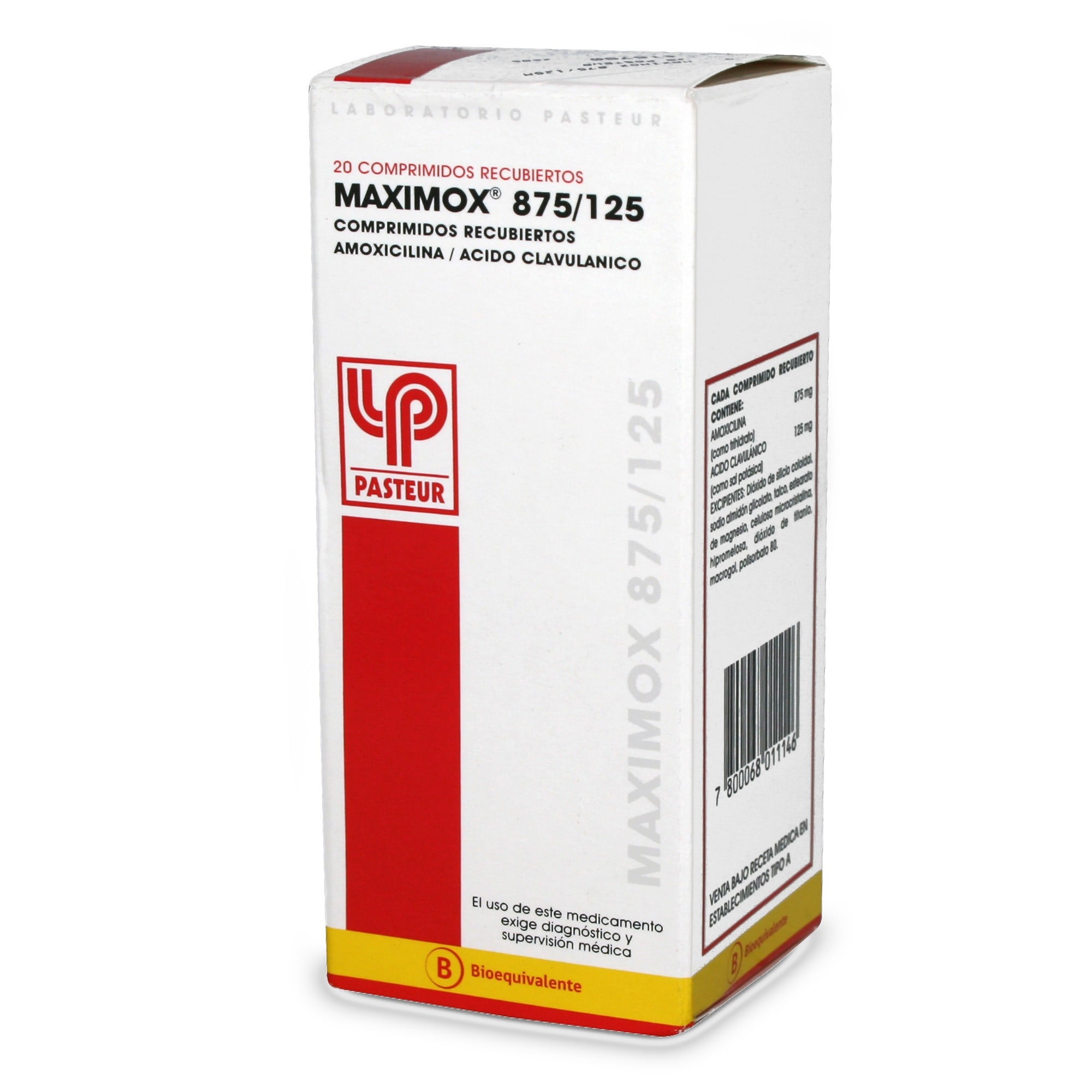 Maximox Amoxicilina 875 mg 20 Comprimidos Recubierto