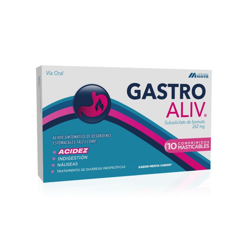 Gastroaliv Sabor Menta Cherry 262 mg 10 Comprimidos Masticables