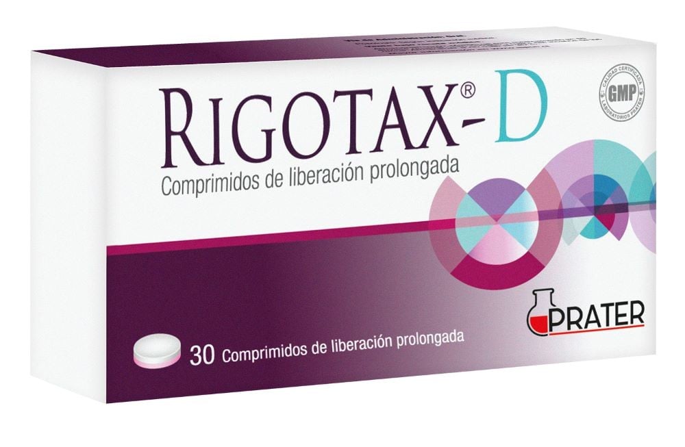 Rigotax-D  Pseudoefedrina 120 mg 30 Cápsulas Liberación Prolongada