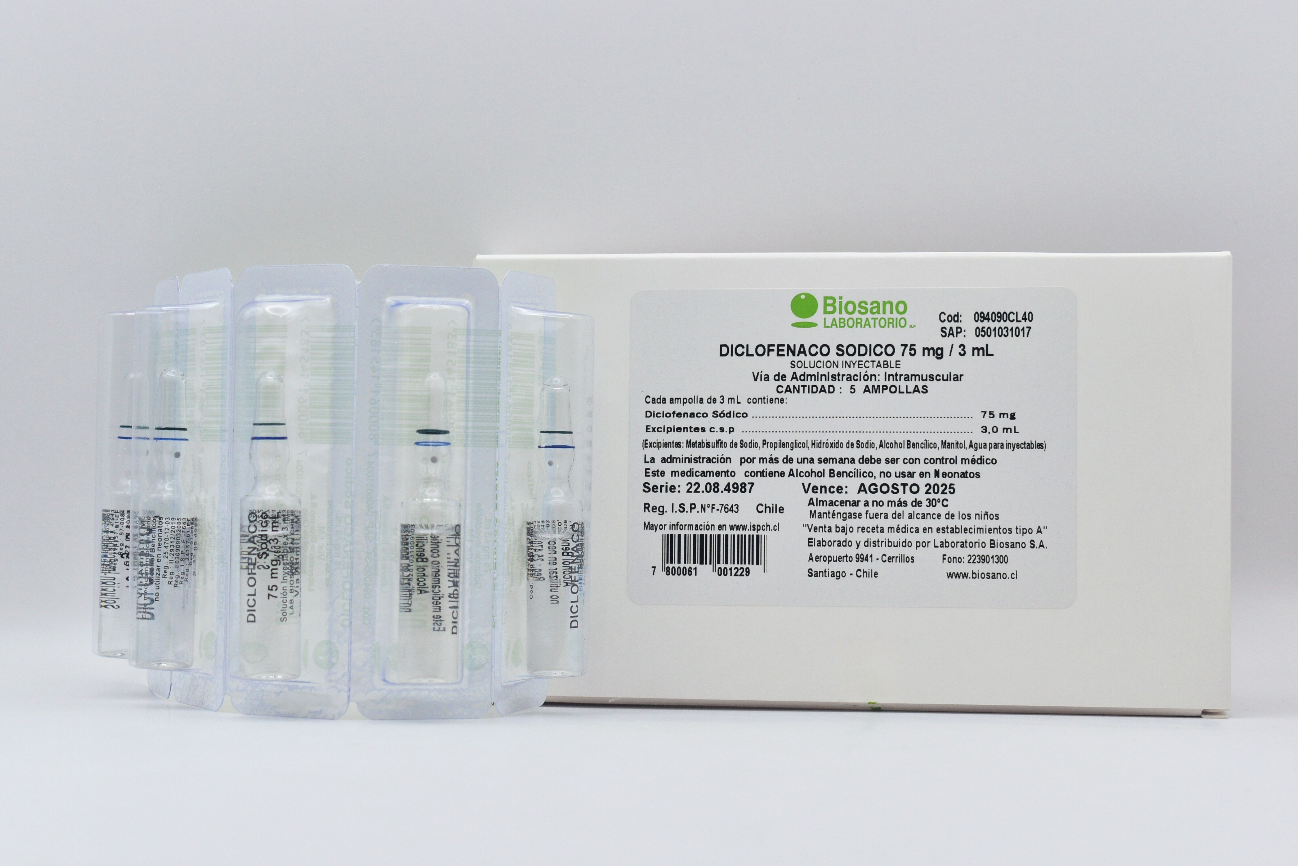 Gentamicina 80 mg / 2 mL 5 Ampollas