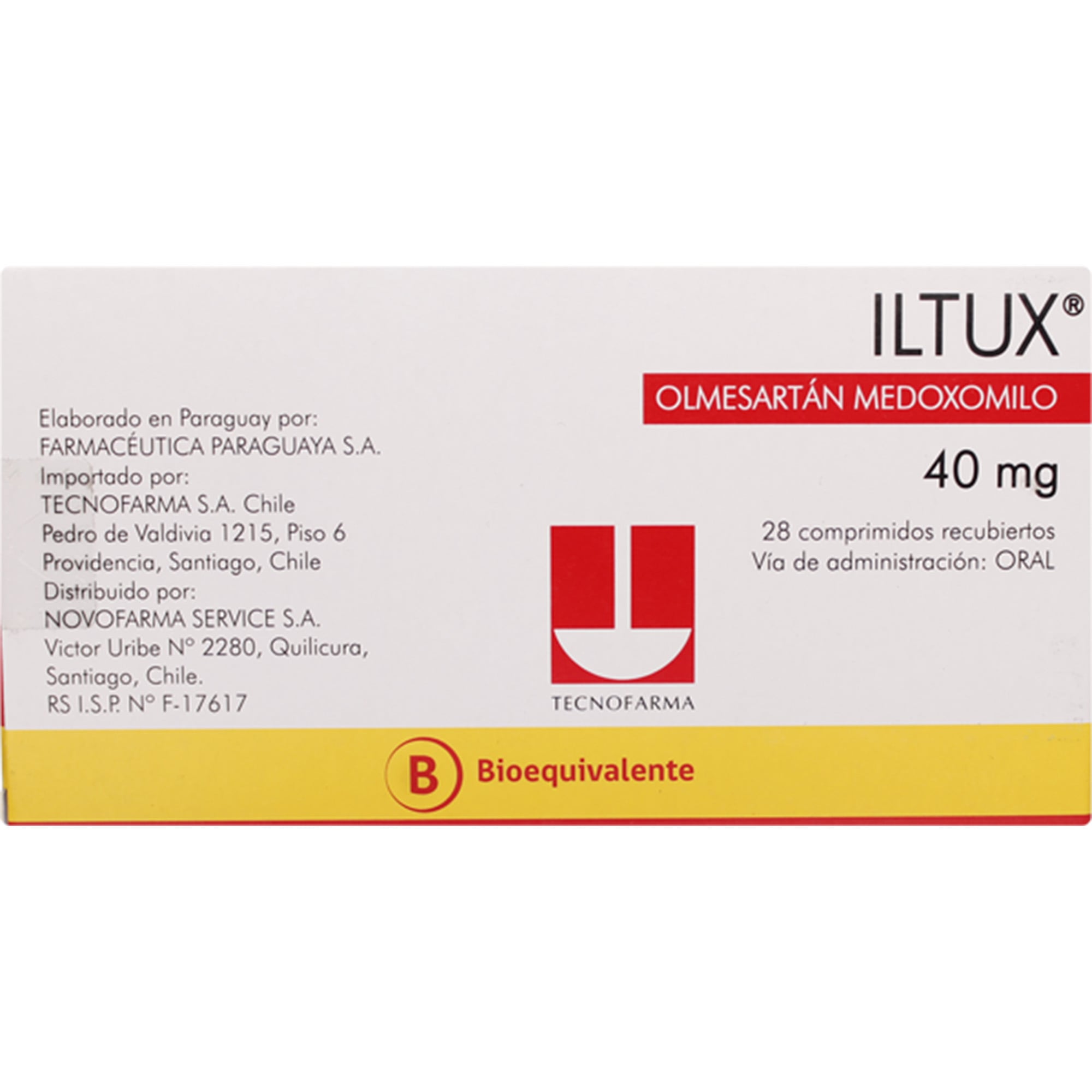 Iltux Olmesartan Medoxomilo 40 mg 28 Comprimidos Recubierto