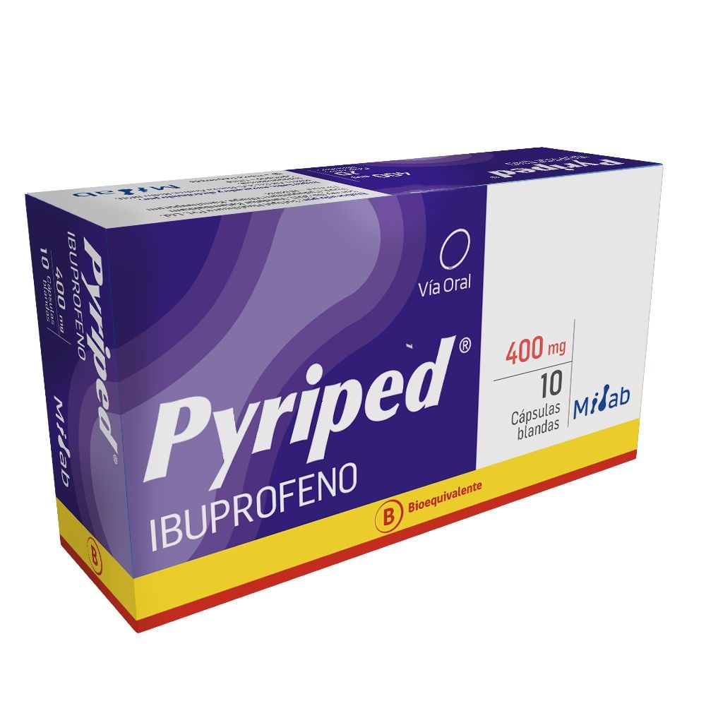 PYRIPED CÁPSULAS BLANDAS 400 mg (IBUPROFENO)