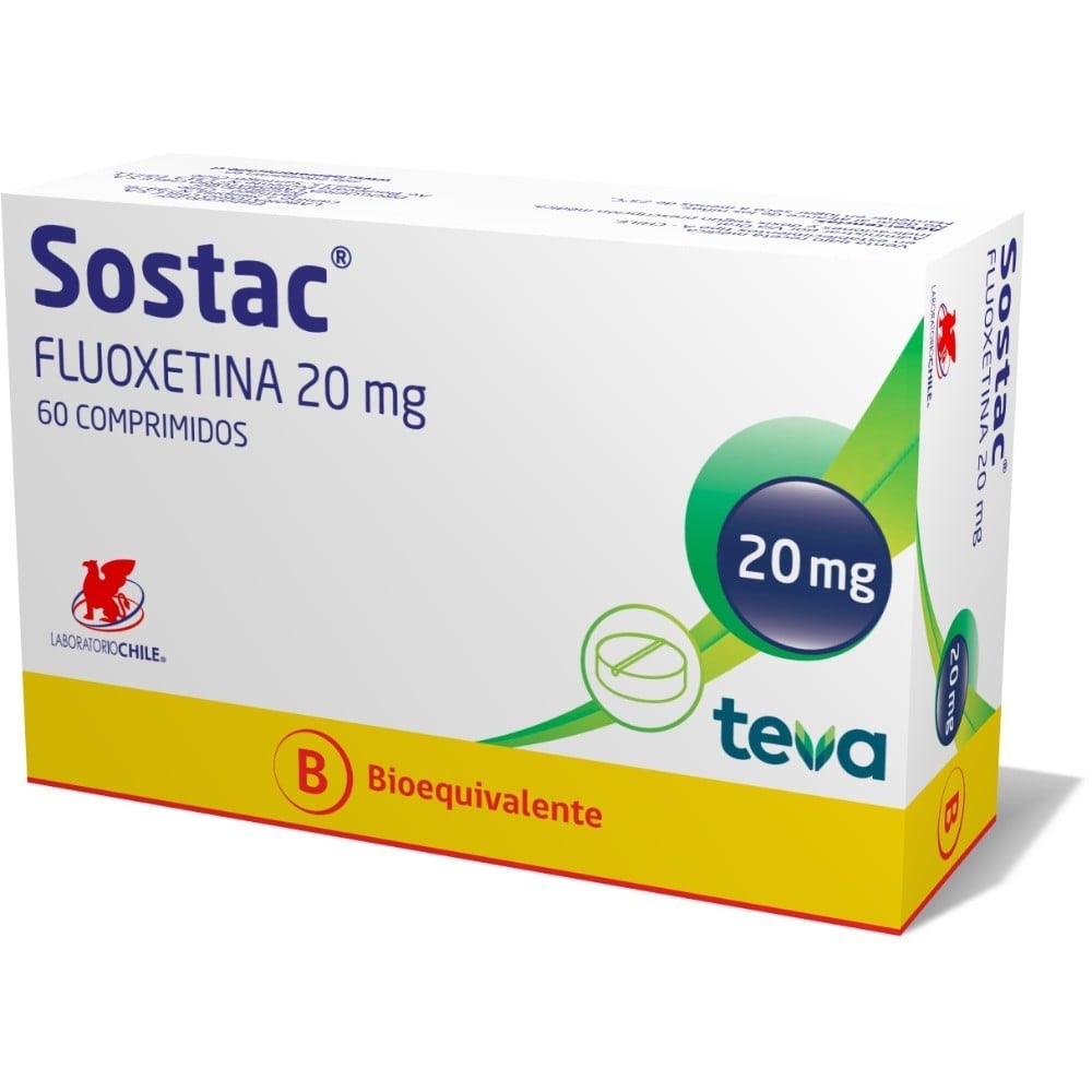 Sostac Fluoxetina 20 mg 60 Comprimidos