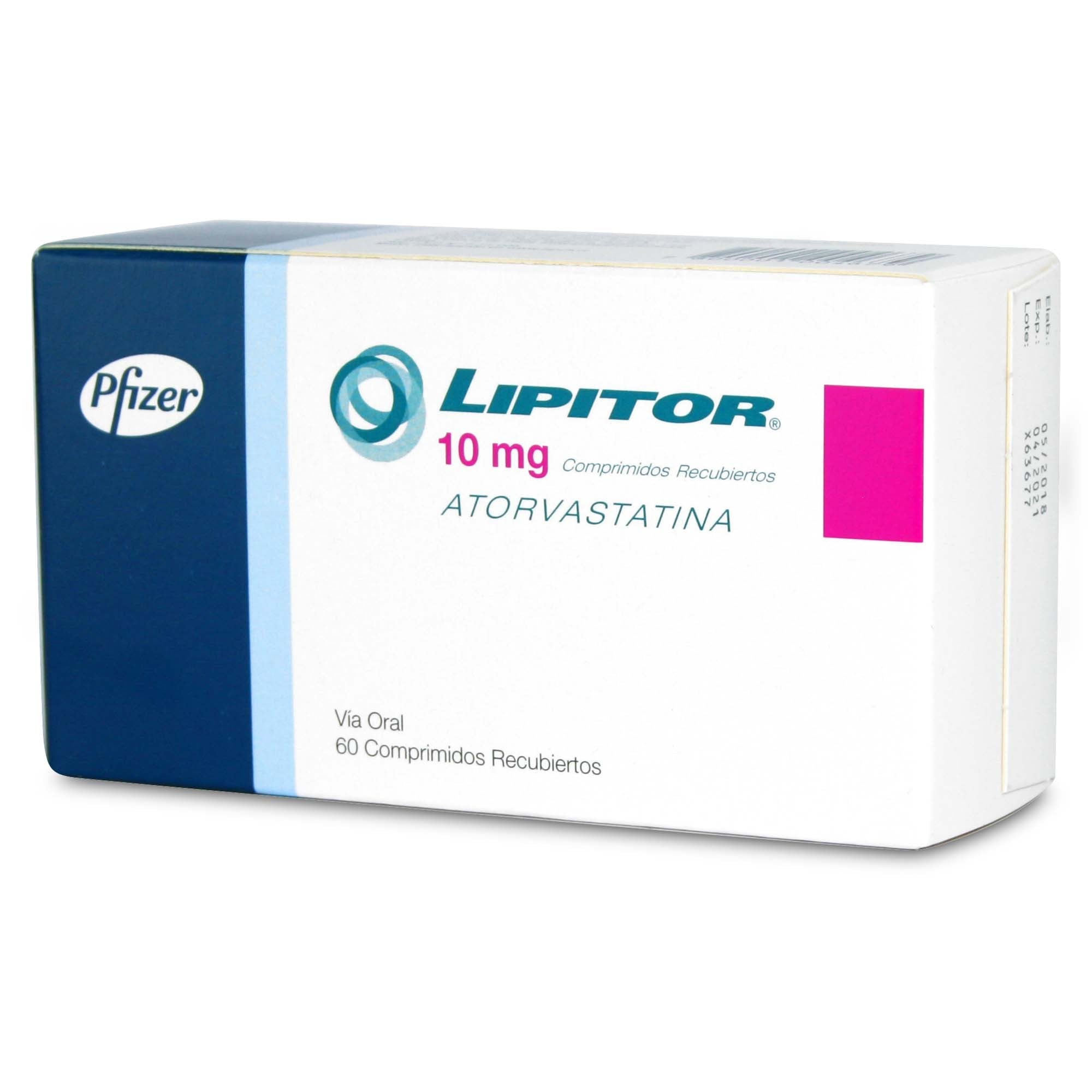 Lipitor Atorvastatina 10 mg 60 Comprimidos Recubiertos