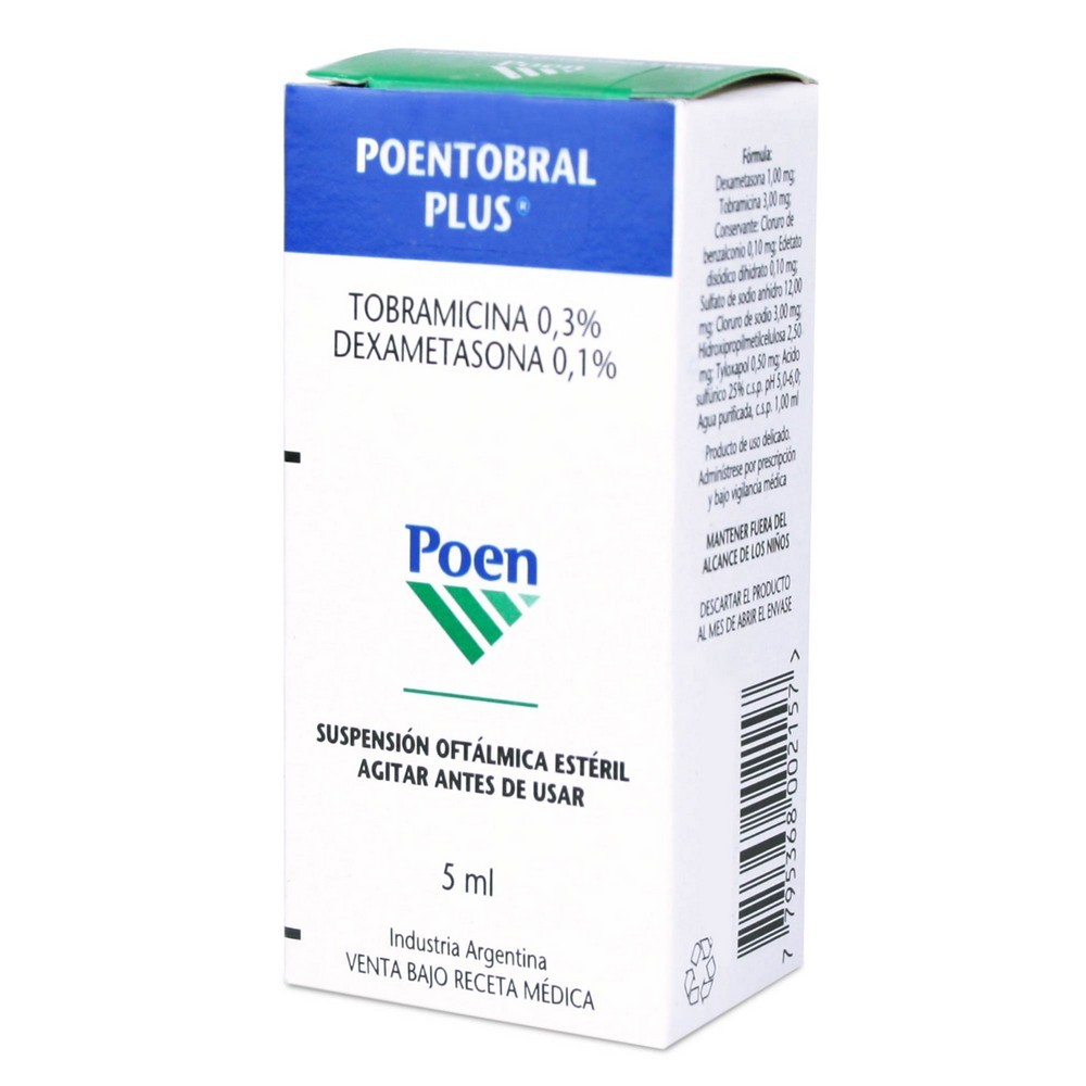 Poentobral Plus Tobramicina 0,3% Dexametasona 0,1% Solución Oftálmica 5 mL
