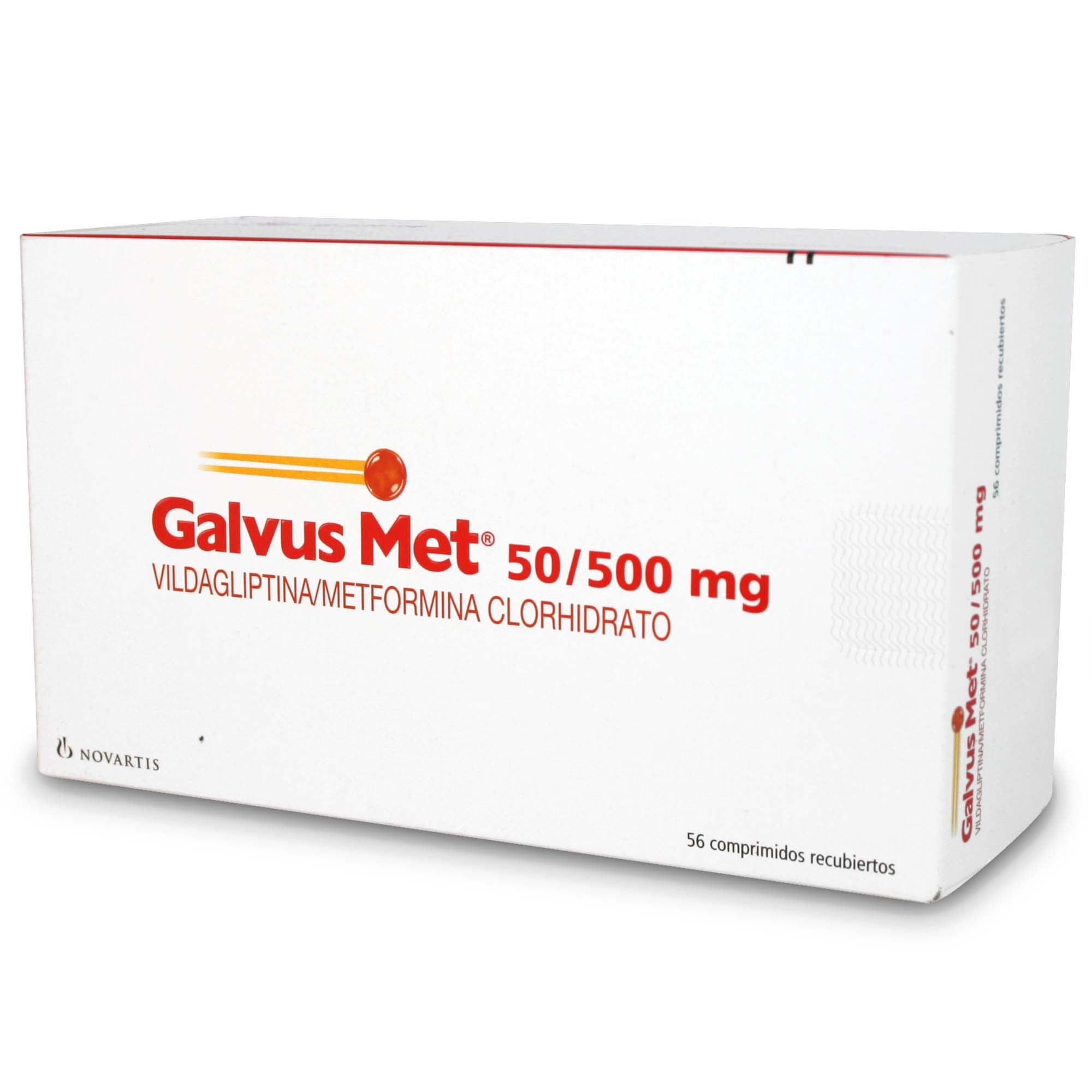 Galvus Met Vildagliptina 50 mg / metformina 500 mg con 56 Comprimidos Recubiertos