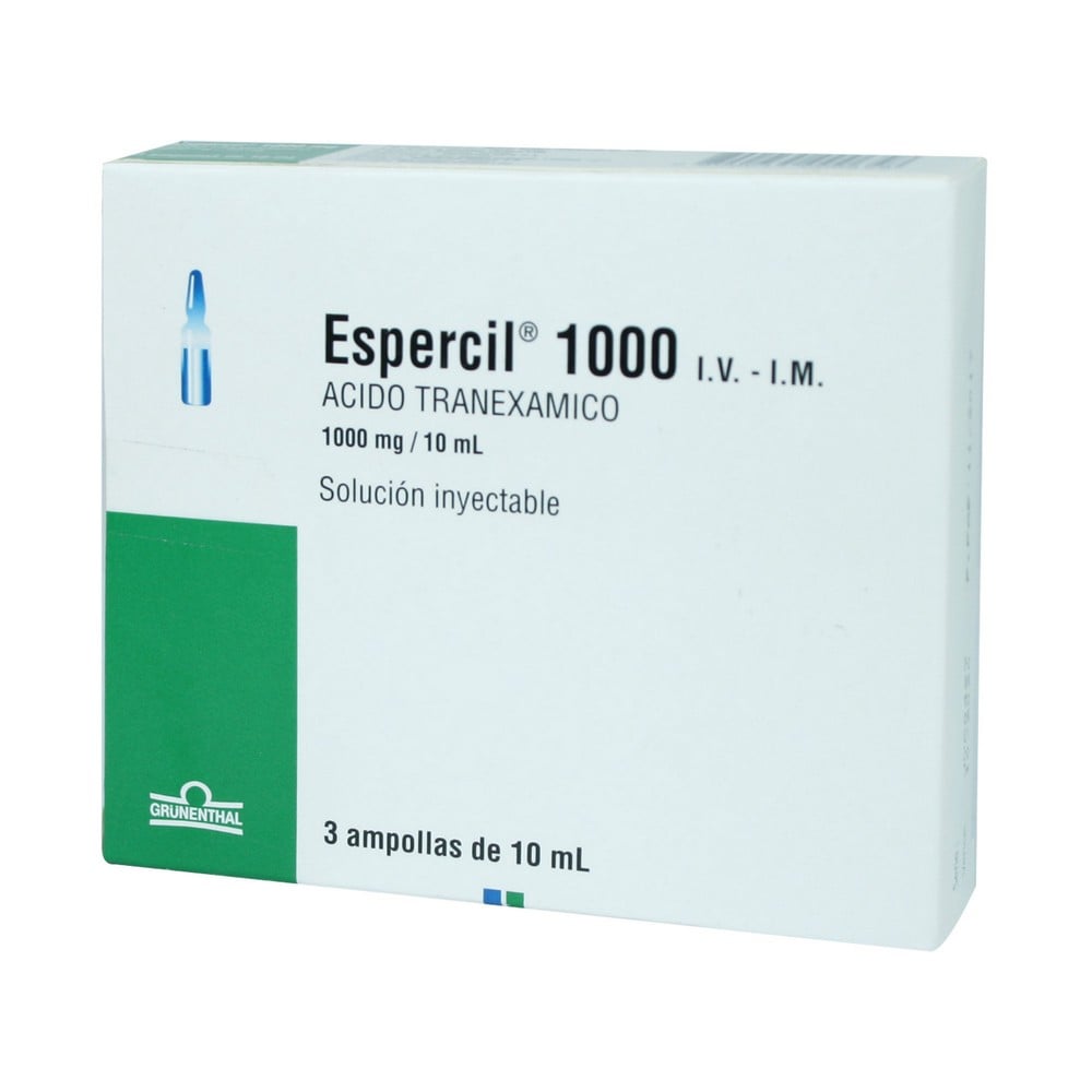 Espercil Acido Tranexamico 1000 mg 3 Ampollas