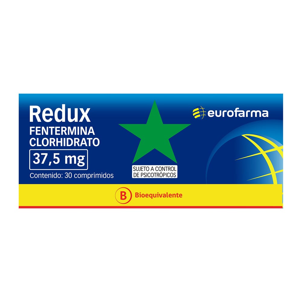 REDUX COMPRIMIDOS RECUBIERTOS 37,5 mg (FENTERMINA CLORHIDRATO)