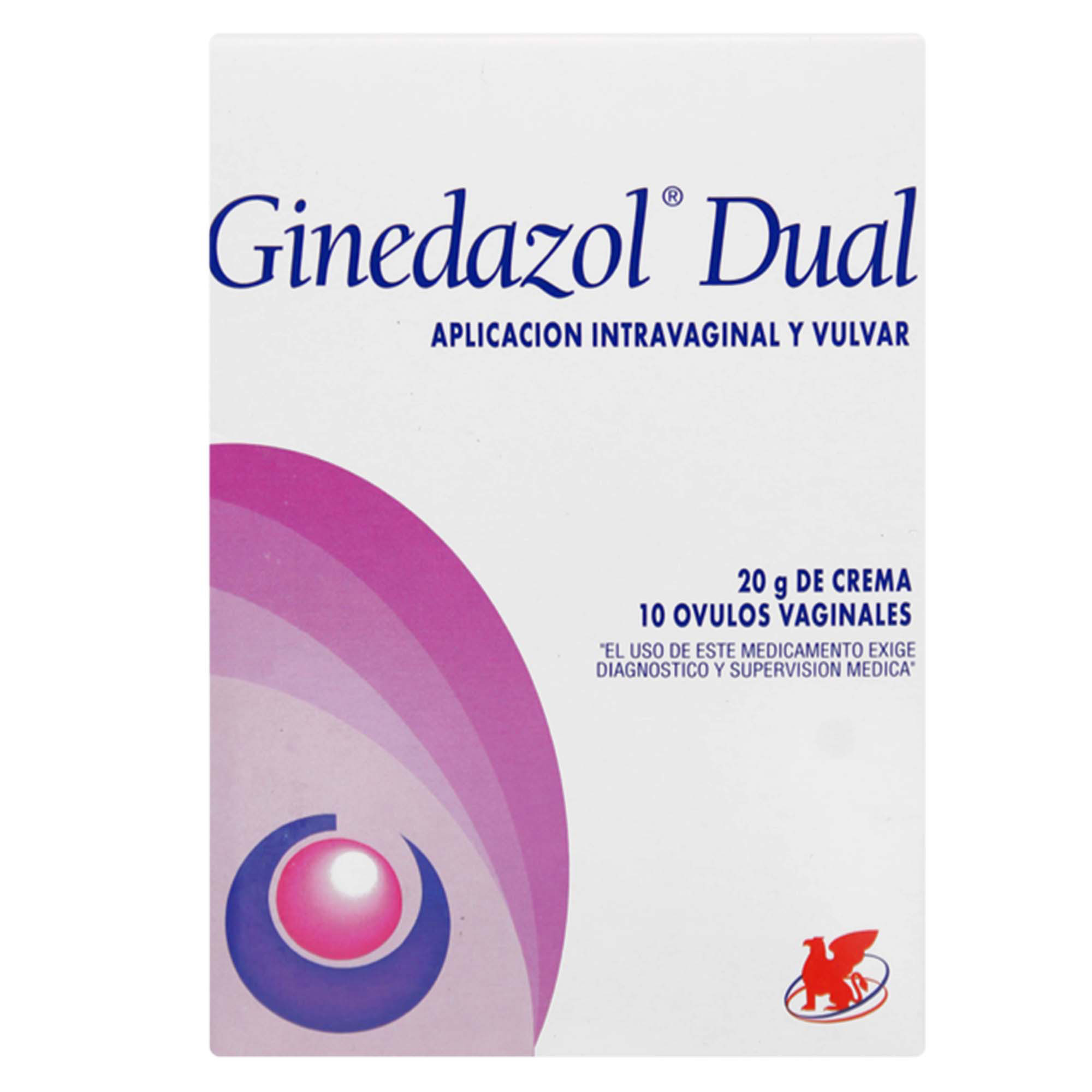 Ginedazol Dual (Ovulos+Crema) Tinidazol 150 mg 10 Ovulos