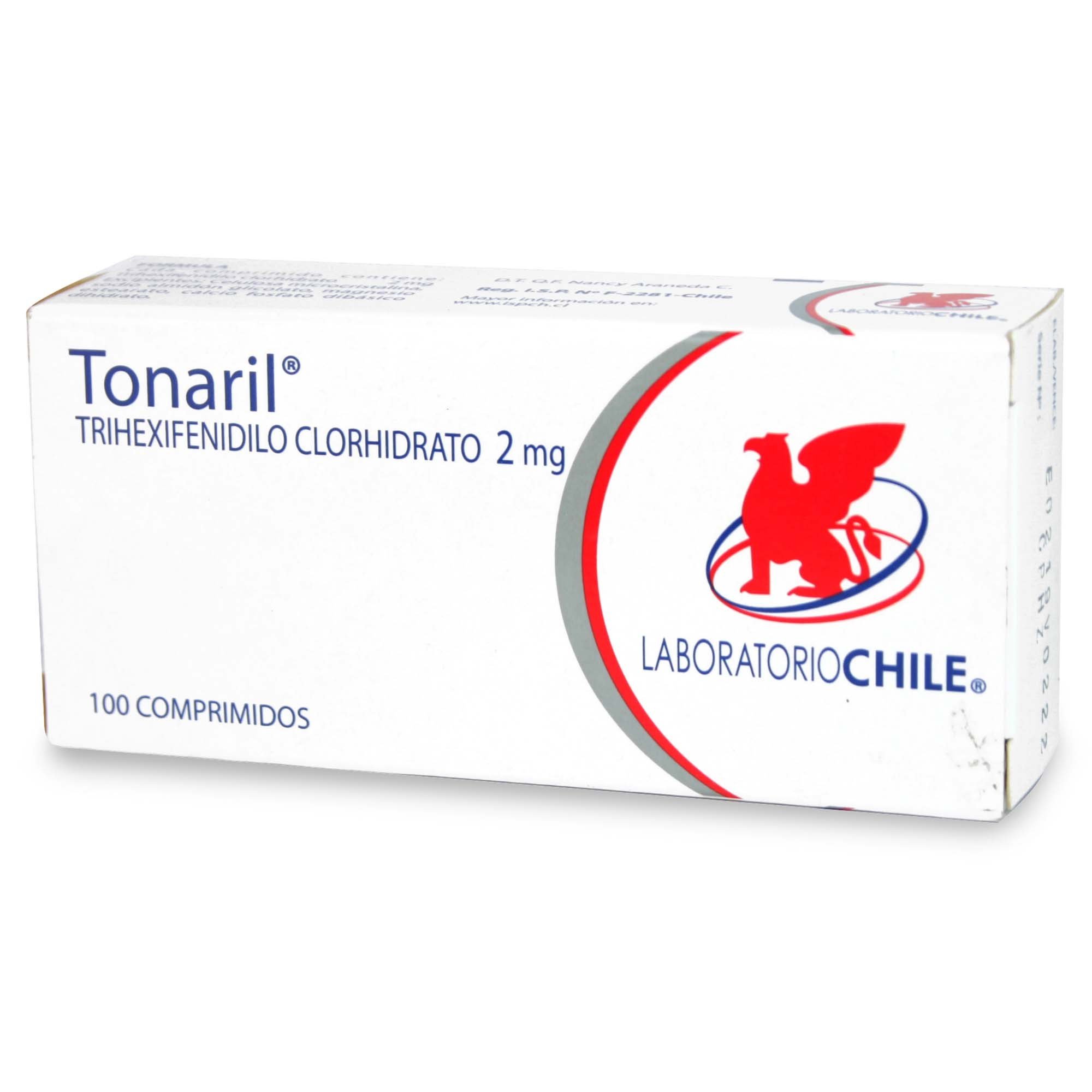 Tonaril Trihexifenidilo 2 mg 100 Comprimidos