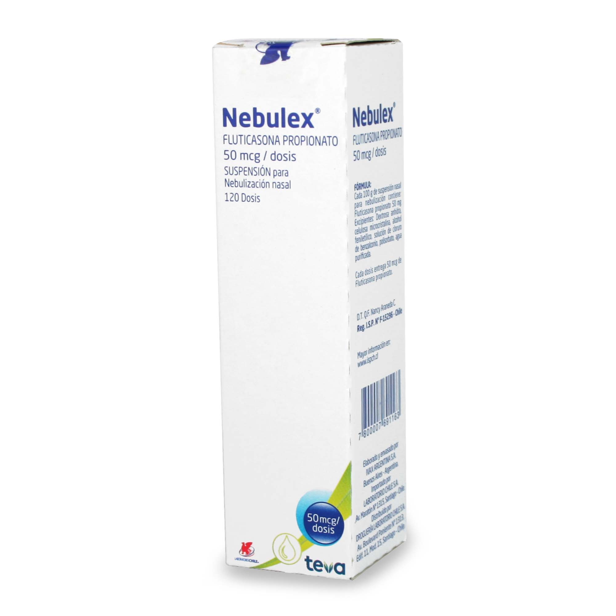 Nebulex Fluticasona Propionato 50 mcg Suspensión Nasal 120 Dosis