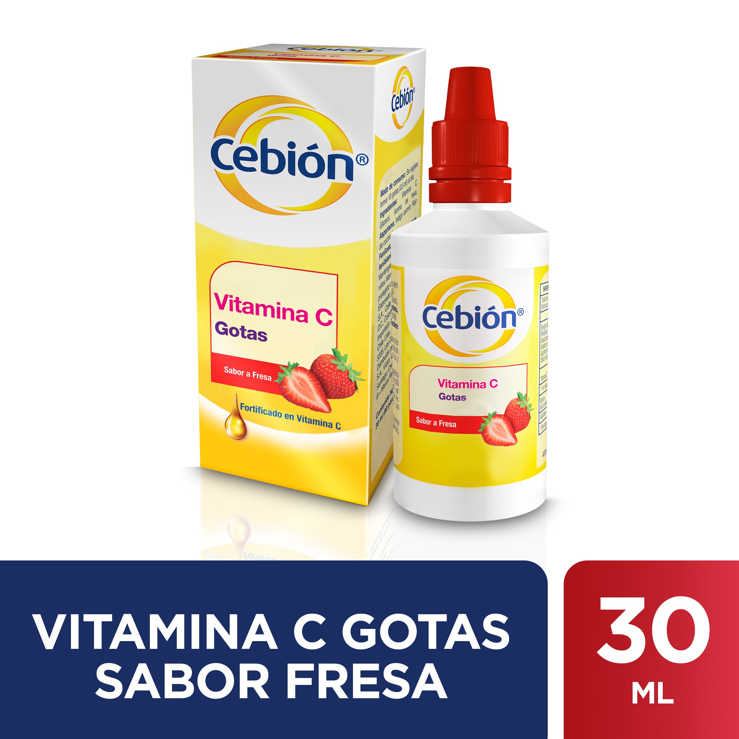 CEBION FRESA, SOLUCIÓN ORAL PARA GOTAS 100 mg/mL