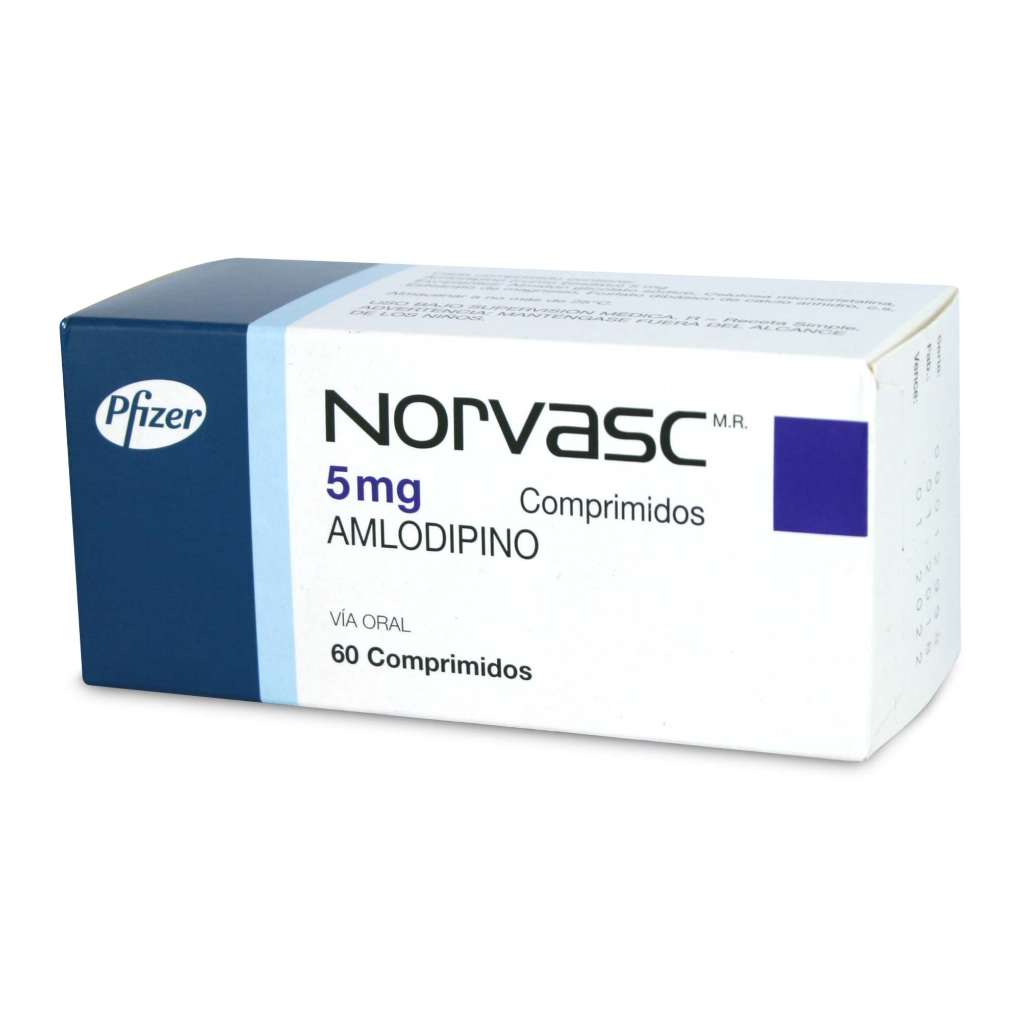 Norvasc Amlodipino 5 mg 60 Comprimidos