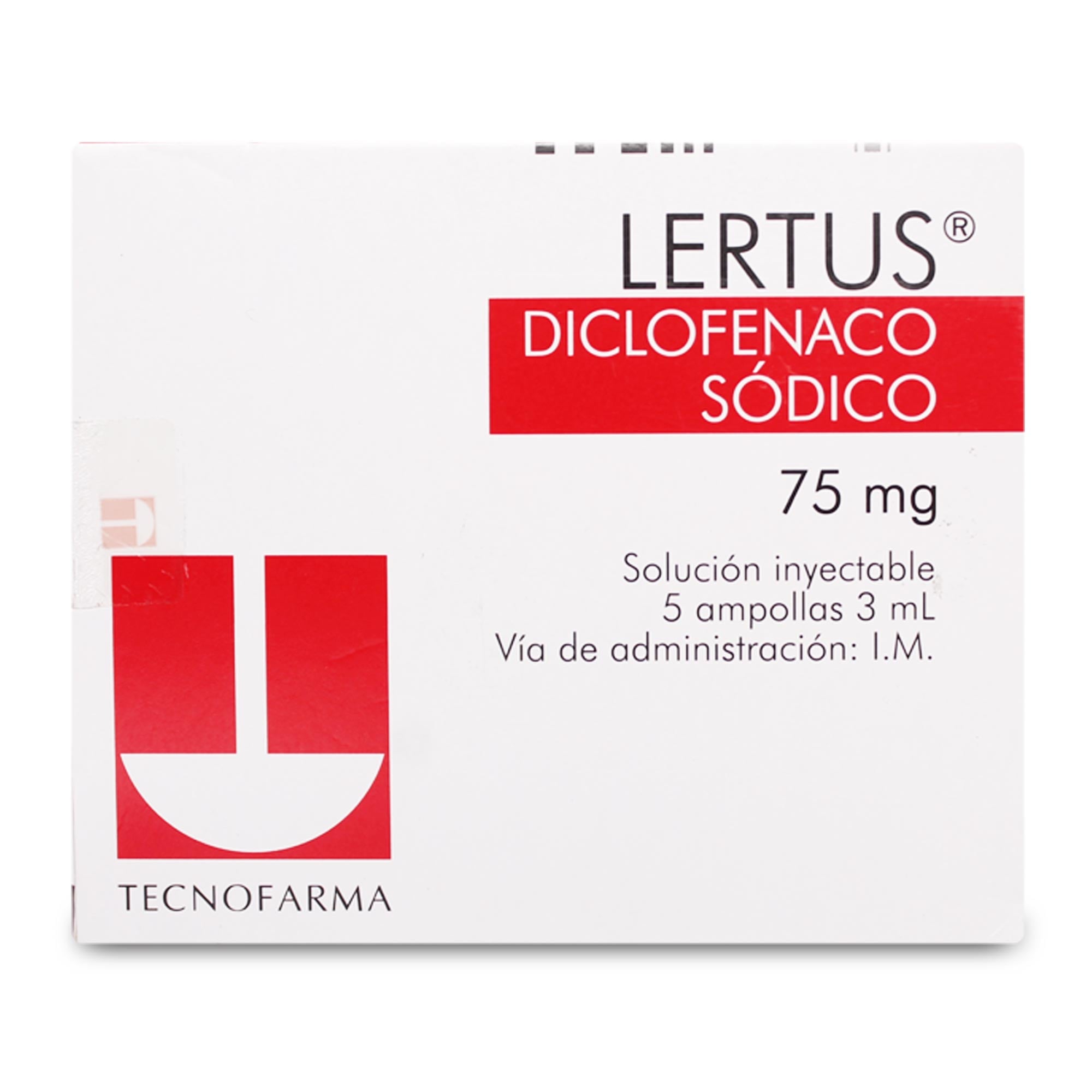 Lertus Diclofenaco Sodico 75 mg 5 Ampollas de 3 mL