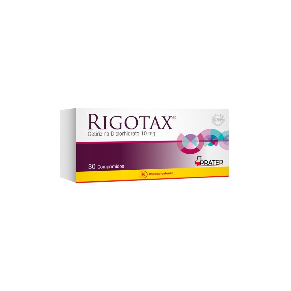 Rigotax Cetirizina Diclorhidrato 10 mg 30 Comprimidos