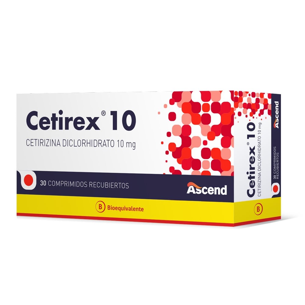 Cetirex Cetirizina 10 mg 30 Comprimidos Recubiertos