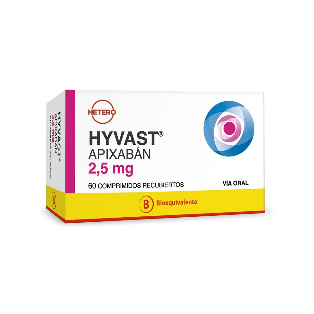 HYVAST COMPRIMIDOS RECUBIERTOS 2,5 mg (APIXABAN)