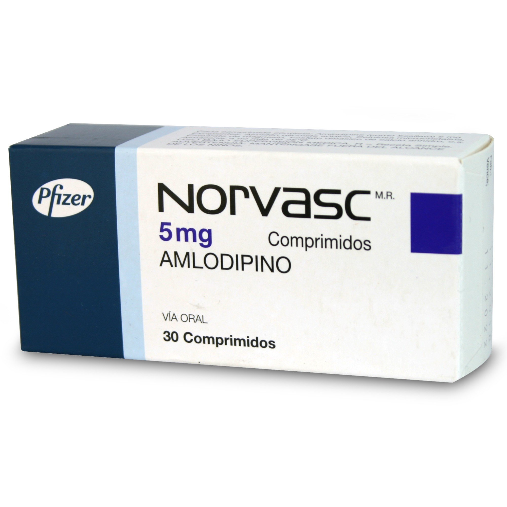 Norvasc Amlodipino 5 mg 30 Comprimidos