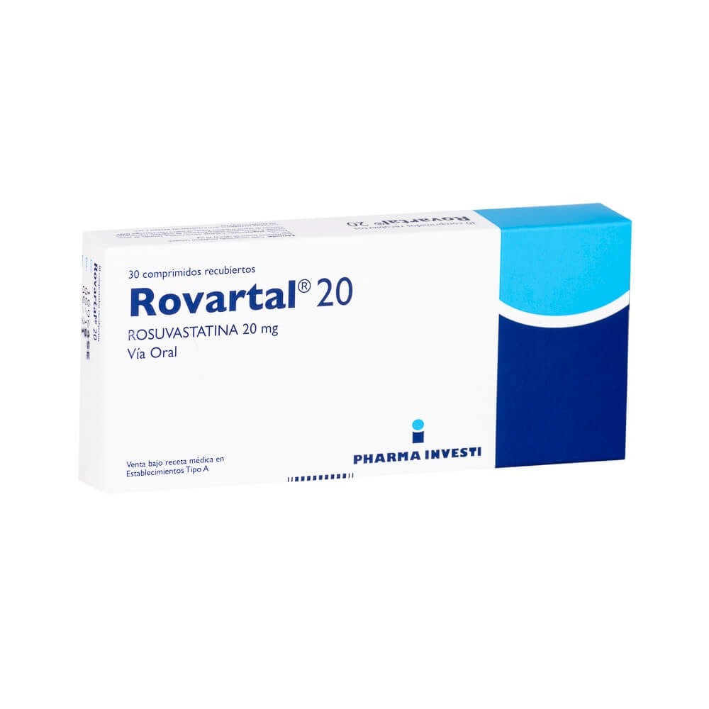 Rovartal 20 Rosuvastatina 20 mg 30 Comprimidos