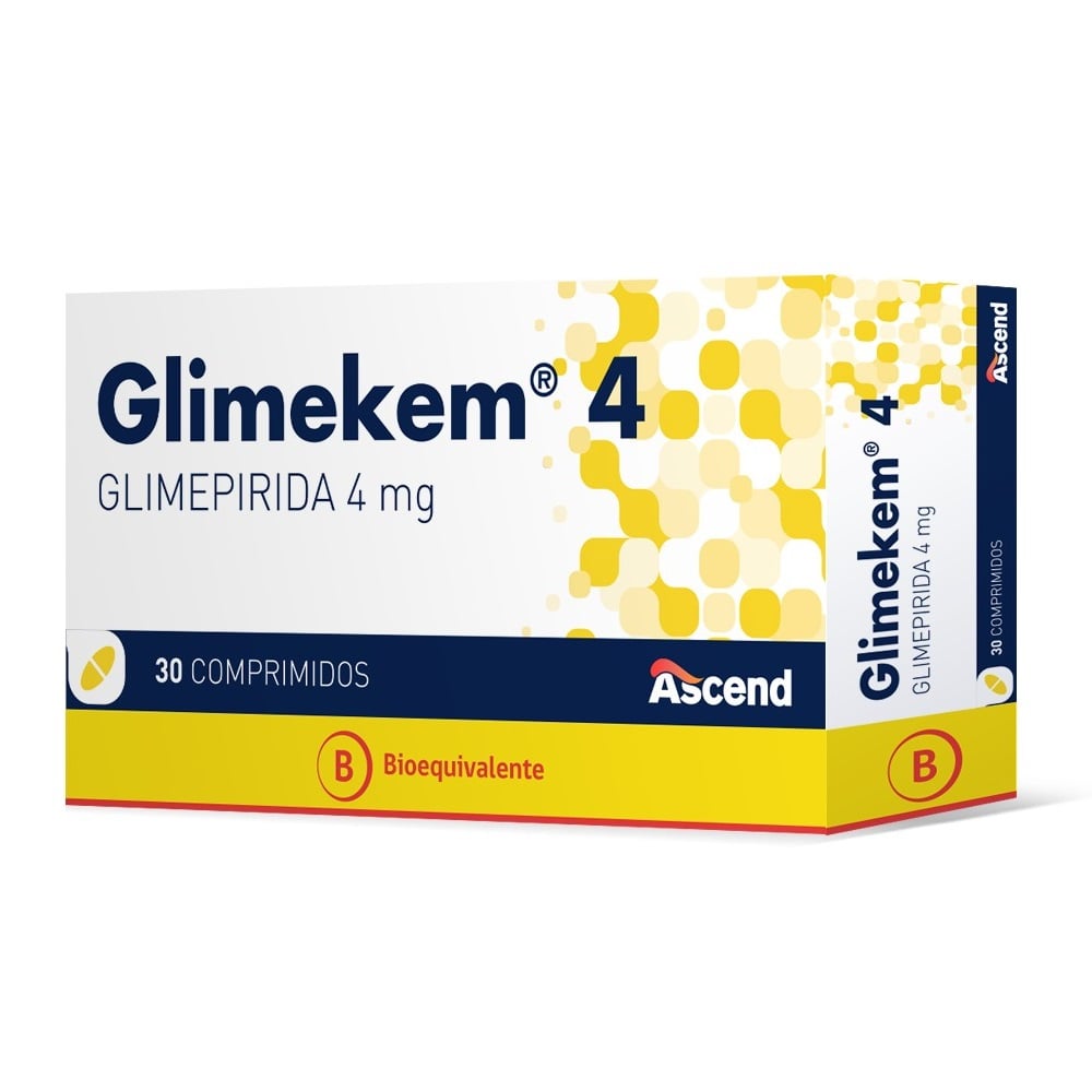Glimekem Glimepirida 4 mg 30 Comprimidos