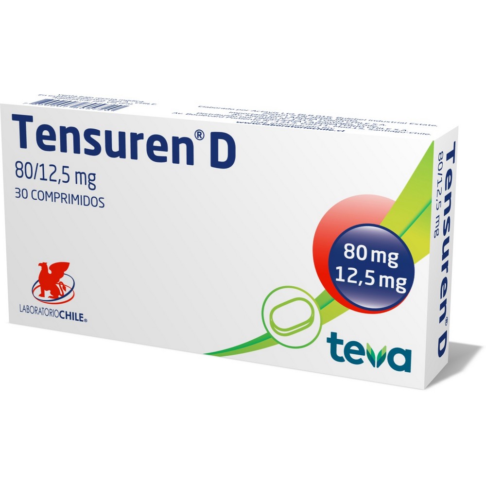 Tensuren D 80/12,5 Telmisartán 80 mg / Hidroclorotiazida 12,5 mg 30 Comprimidos