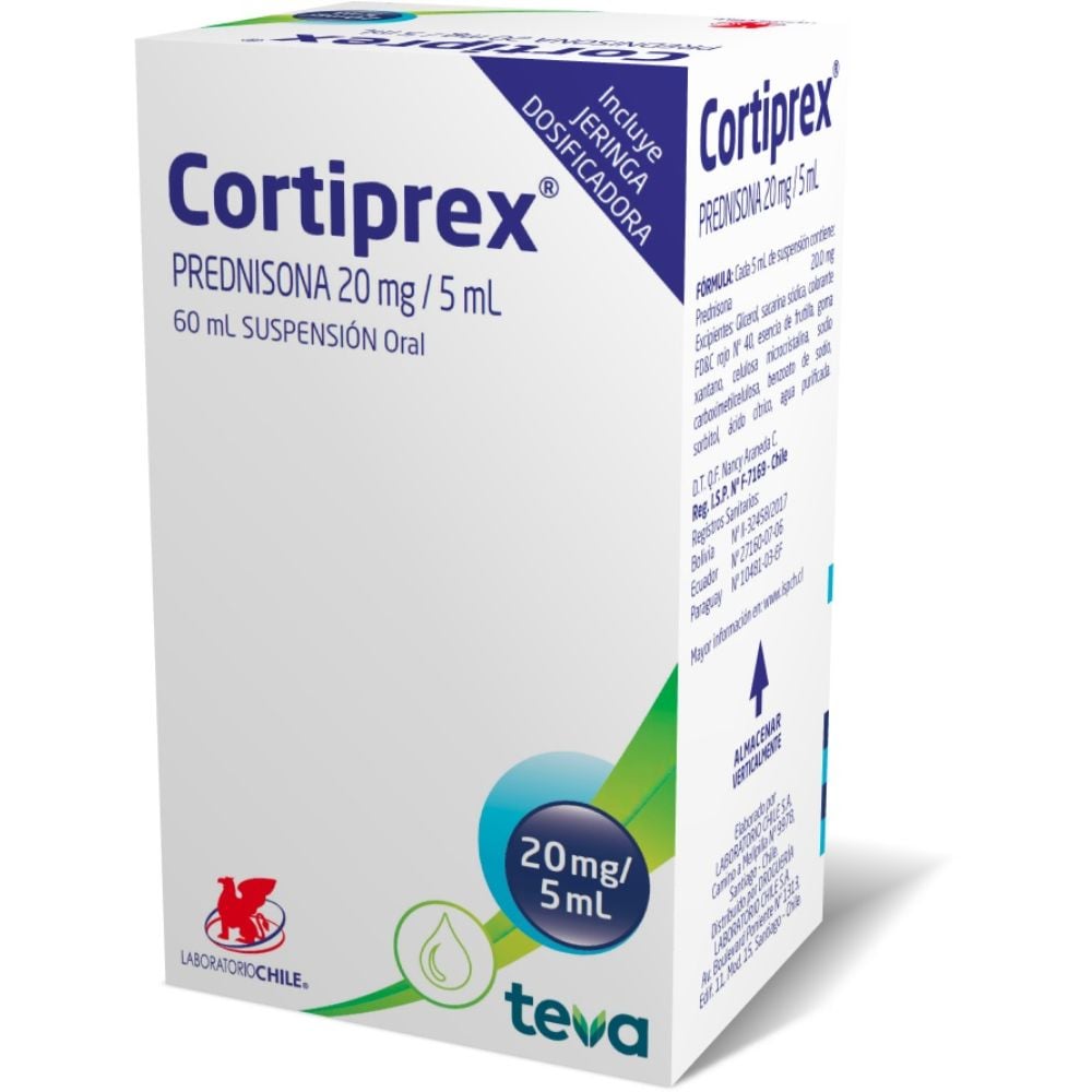Cortiprex Prednisona 20 mg/5ml Suspensión 60 mL