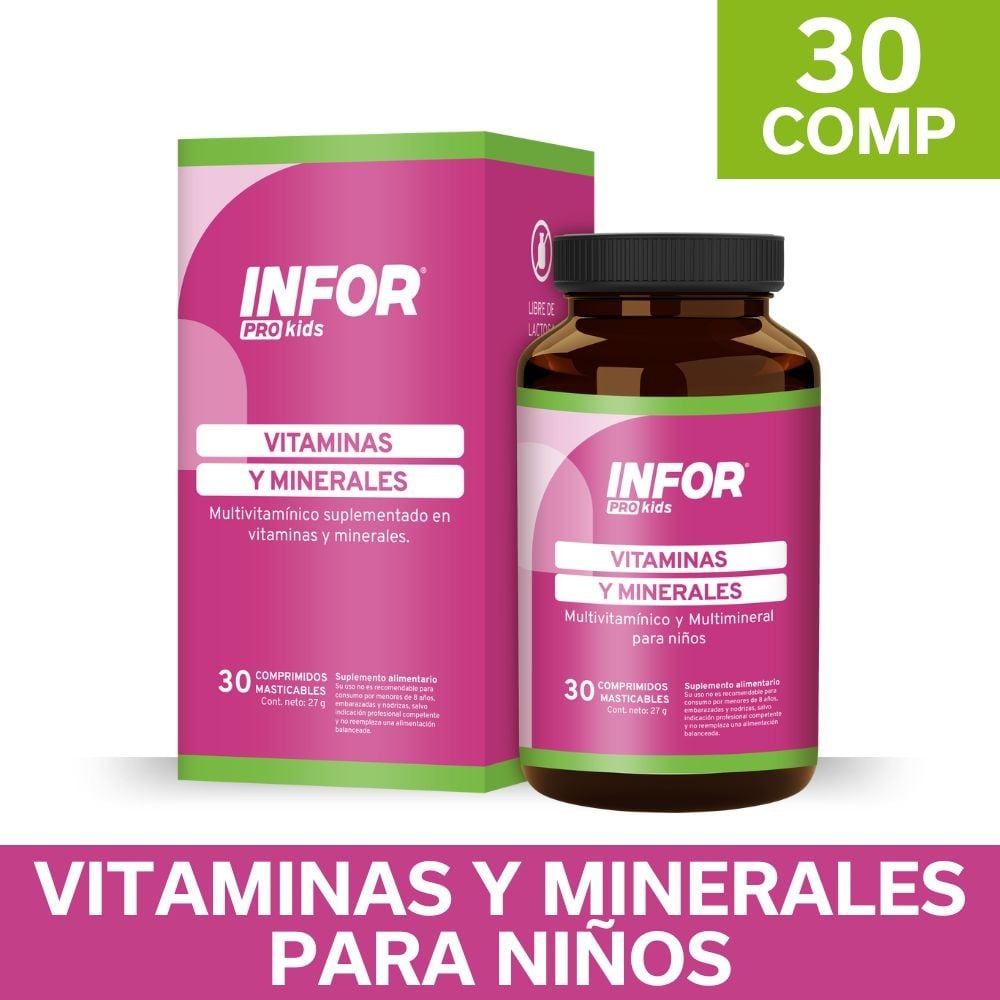Infor Pro Kids Vitaminas 500 mcg 30 Comprimidos
