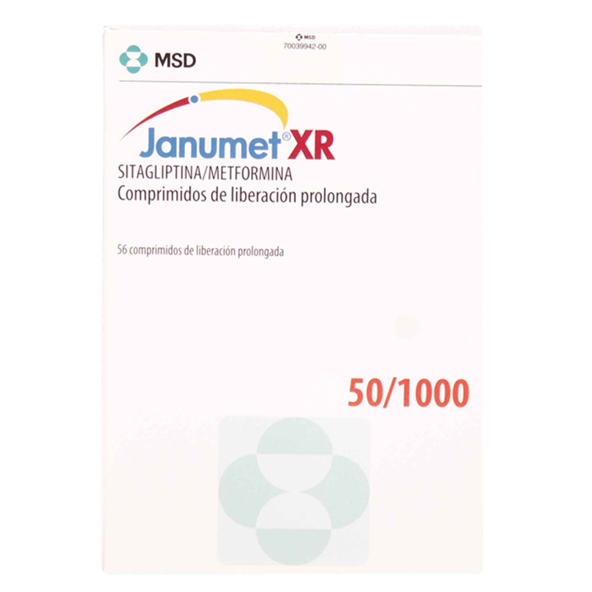 Janumet XR 50/1000 Sitagliptina 50 mg 56 Comprimidos