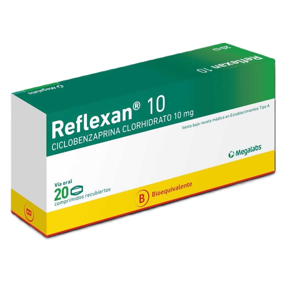Reflexan Ciclobenzaprina 10 mg 20 Comprimidos Ranurado