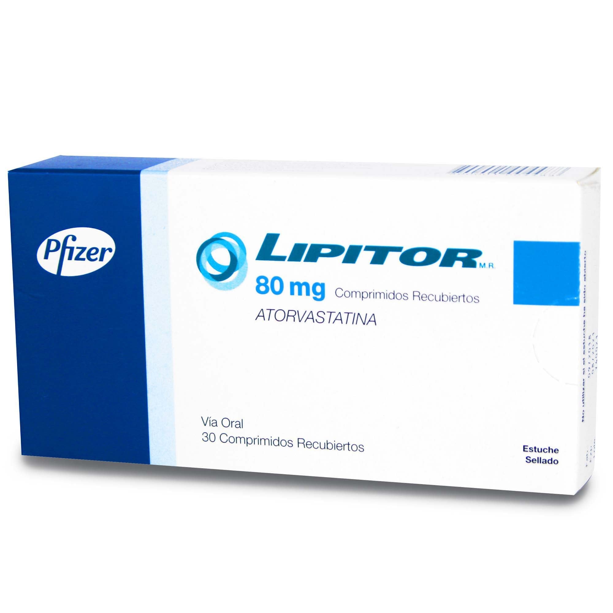 Lipitor Atorvastatina 80 mg 30 Comprimidos Recubiertos