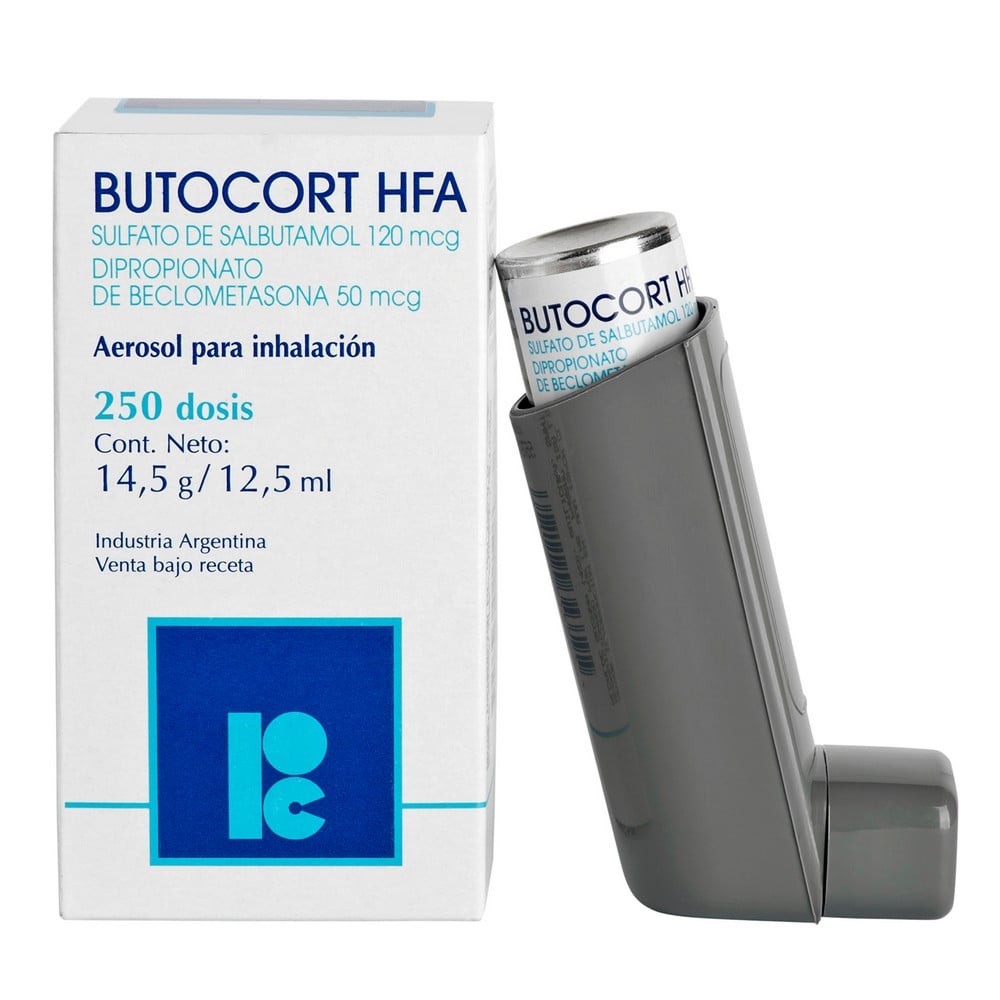 Butocort HFA Beclometasona 50 mcg Inhalador Bucal 250 Dosis