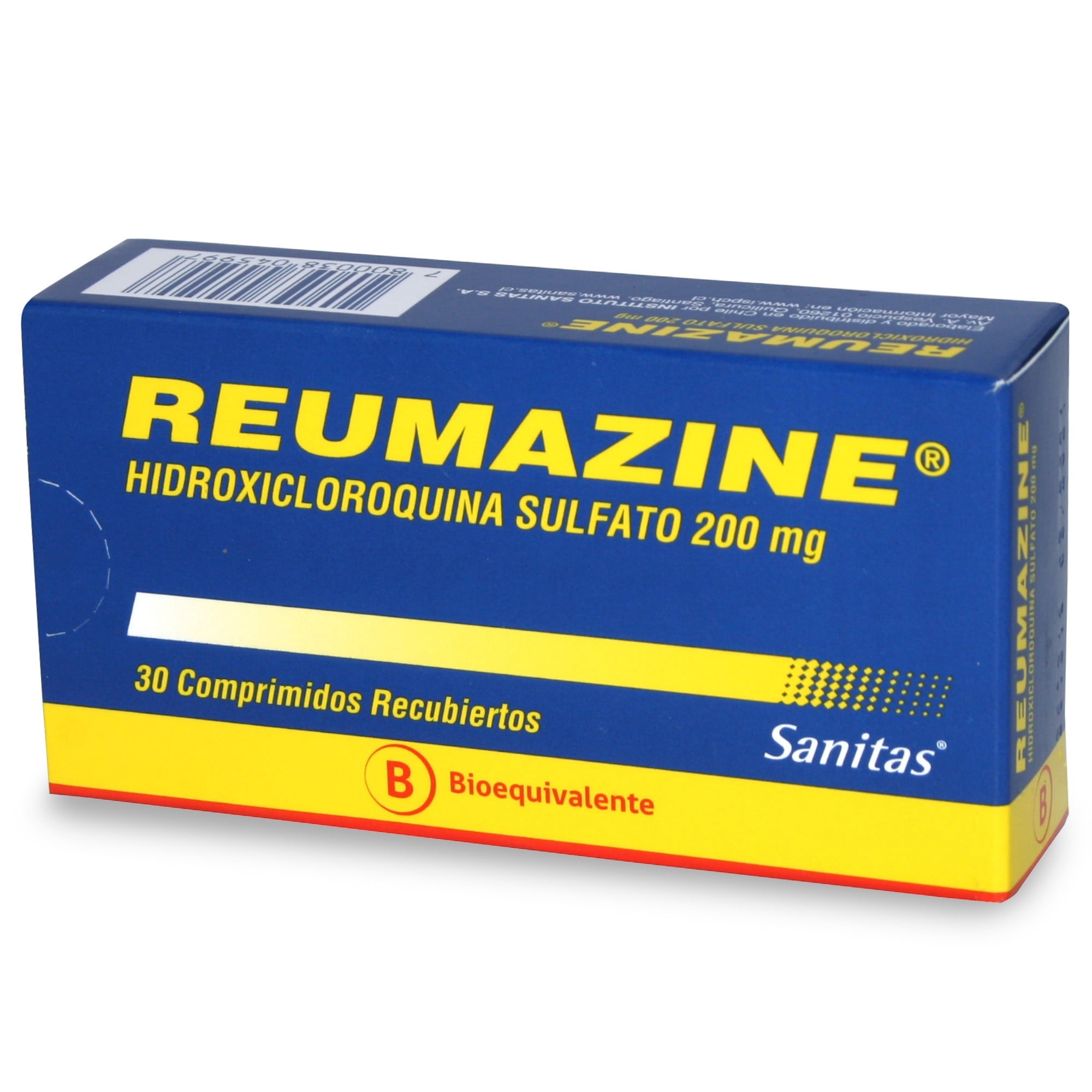 Reumazine Hidroxicloroquina Sulfato 200 mg 30 Comprimidos