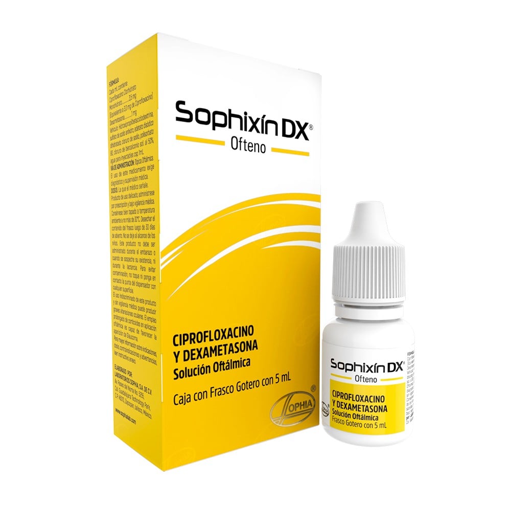 Ofteno Ciprocloxacino 0,3% Dexametasona 0,1% Solución Oftálmica 5mL