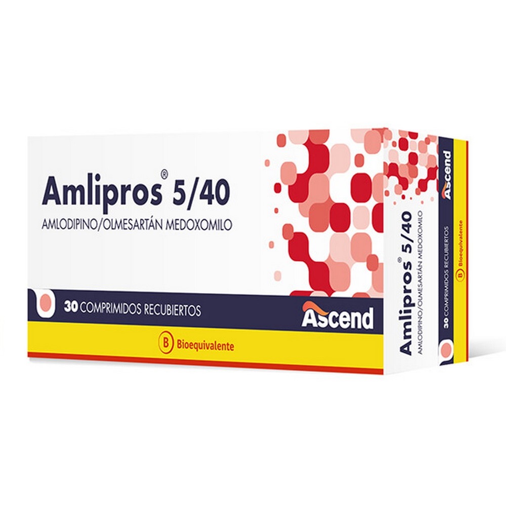 Amlipros Amlodipino 5 mg Olmesartan 40 mg 30 Comprimidos Recubiertos