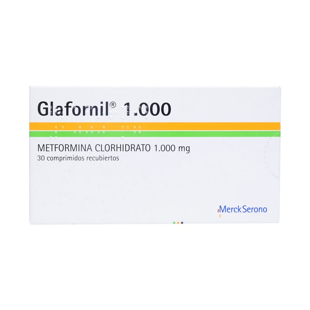 Glafornil Metformina 1000 mg 30 Comprimidos Recubiertos