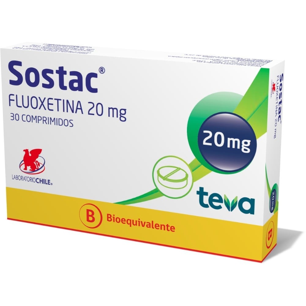 Sostac Fluoxetina 20 mg 30 Comprimidos