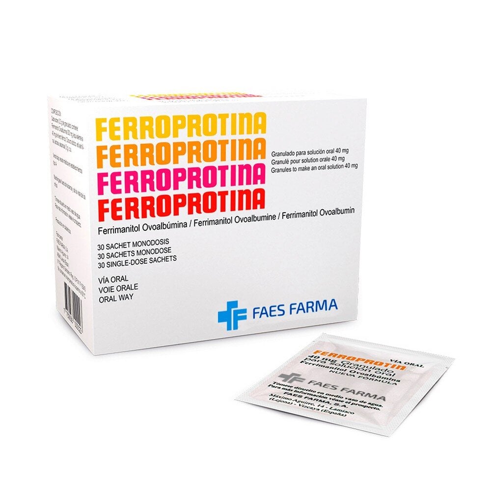 Ferroprotina Ferrimanitol Ovoalbumina 40 mg 30 Sobres