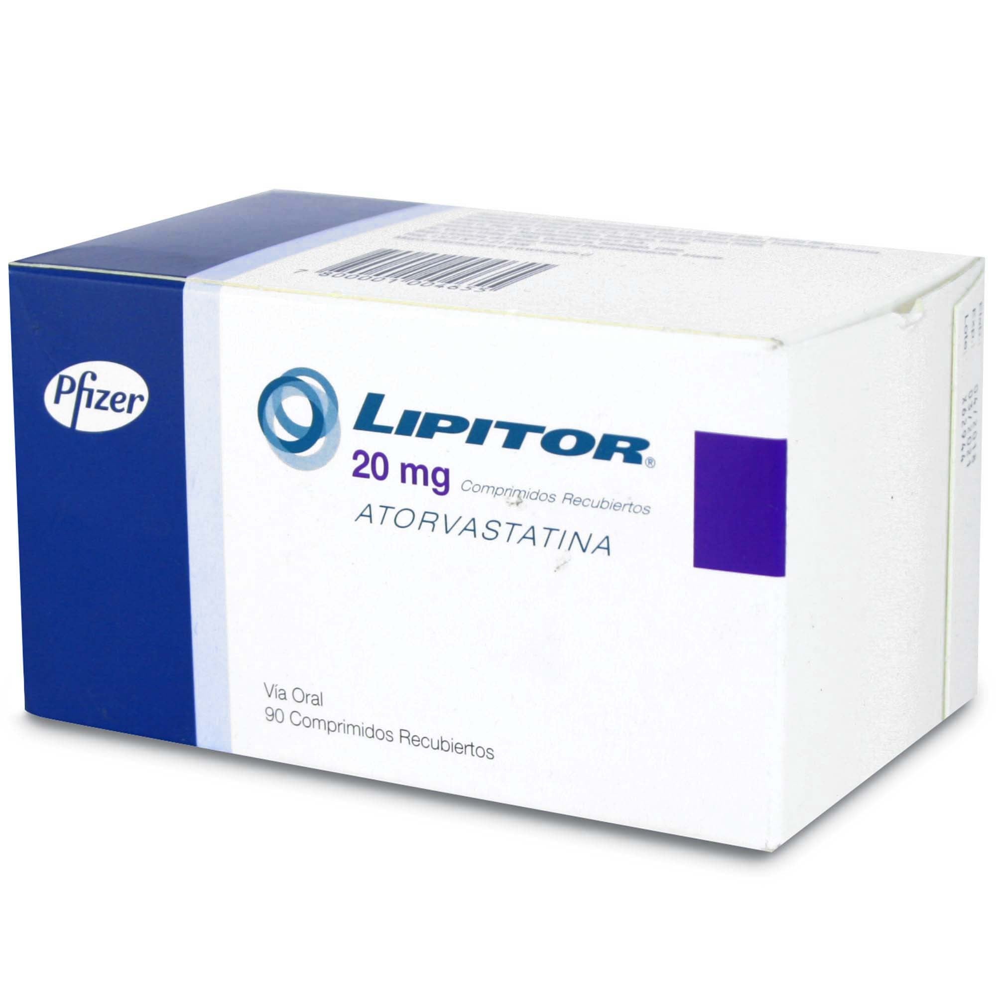 Lipitor Atorvastatina 20 mg 90 Comprimidos Recubierto