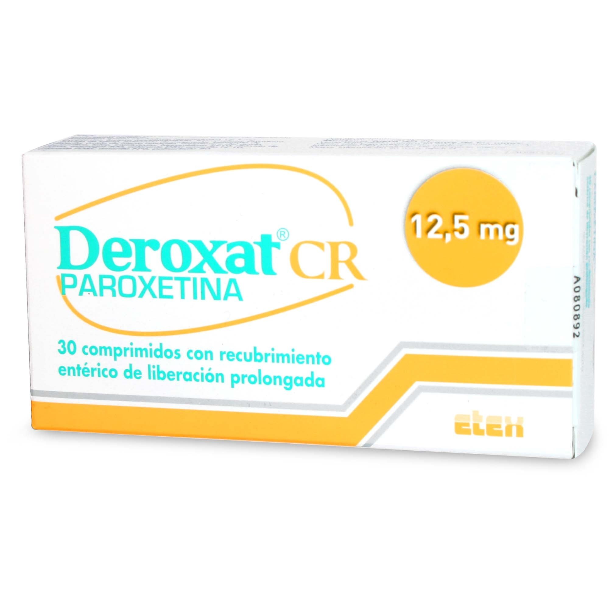 Deroxat CR Paroxetina 12,5 mg 30 Comprimidos Liberacion Prolongada