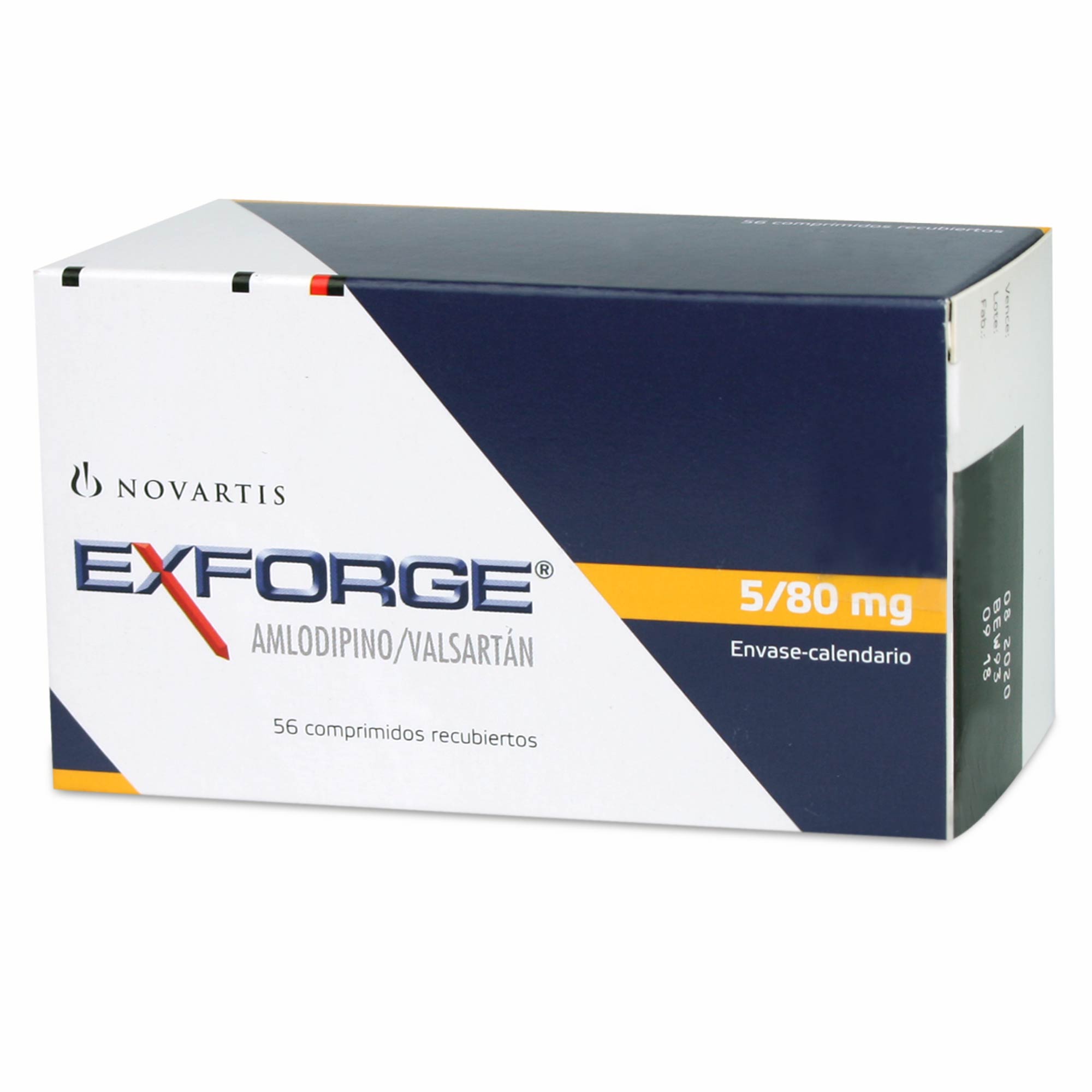 Exforge 5/80 Amlodipino 5 mg 56 Comprimidos Recubierto